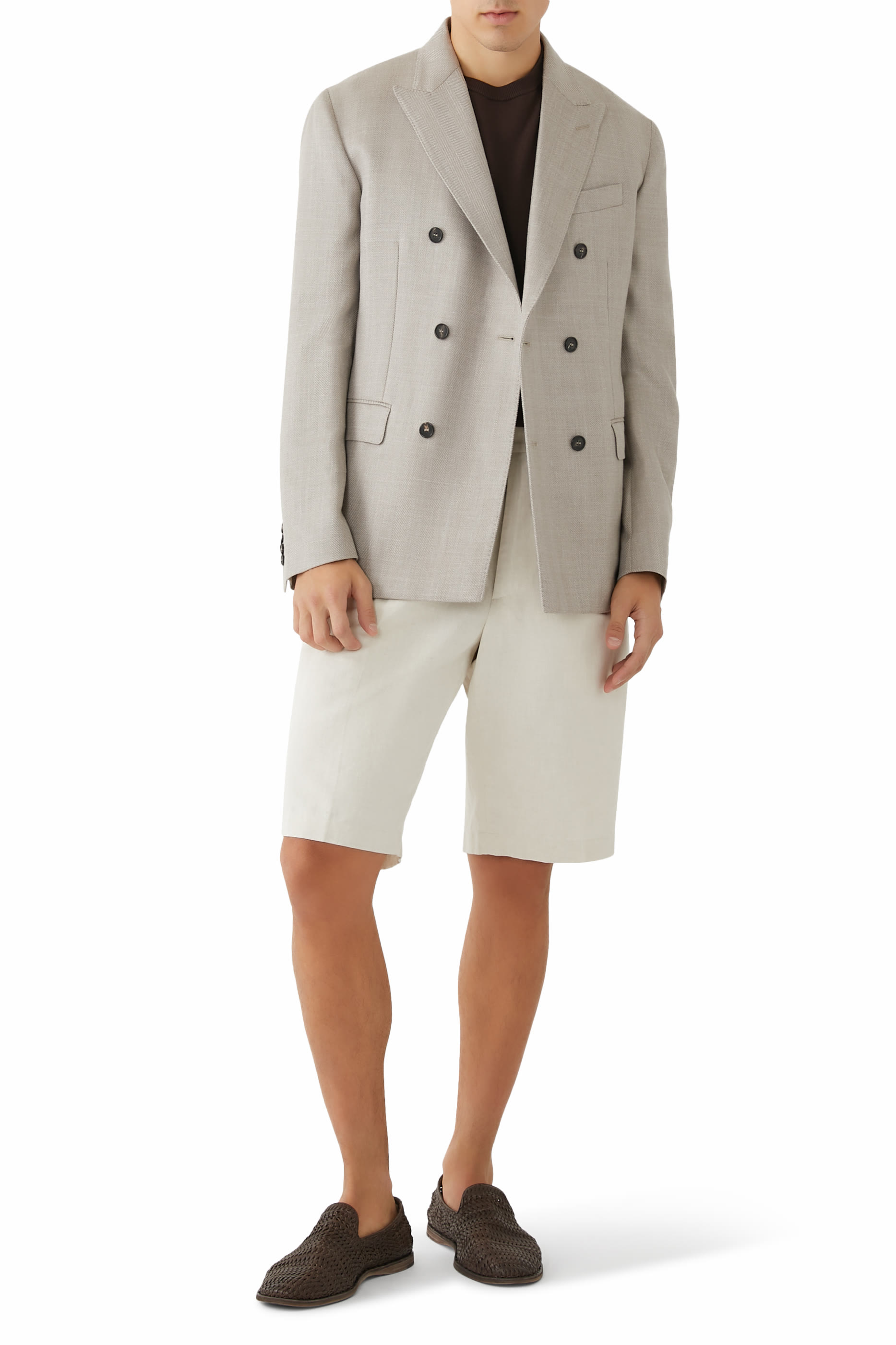 جاكيت بصفي أزرار للإغلاق وقصة ضيقة