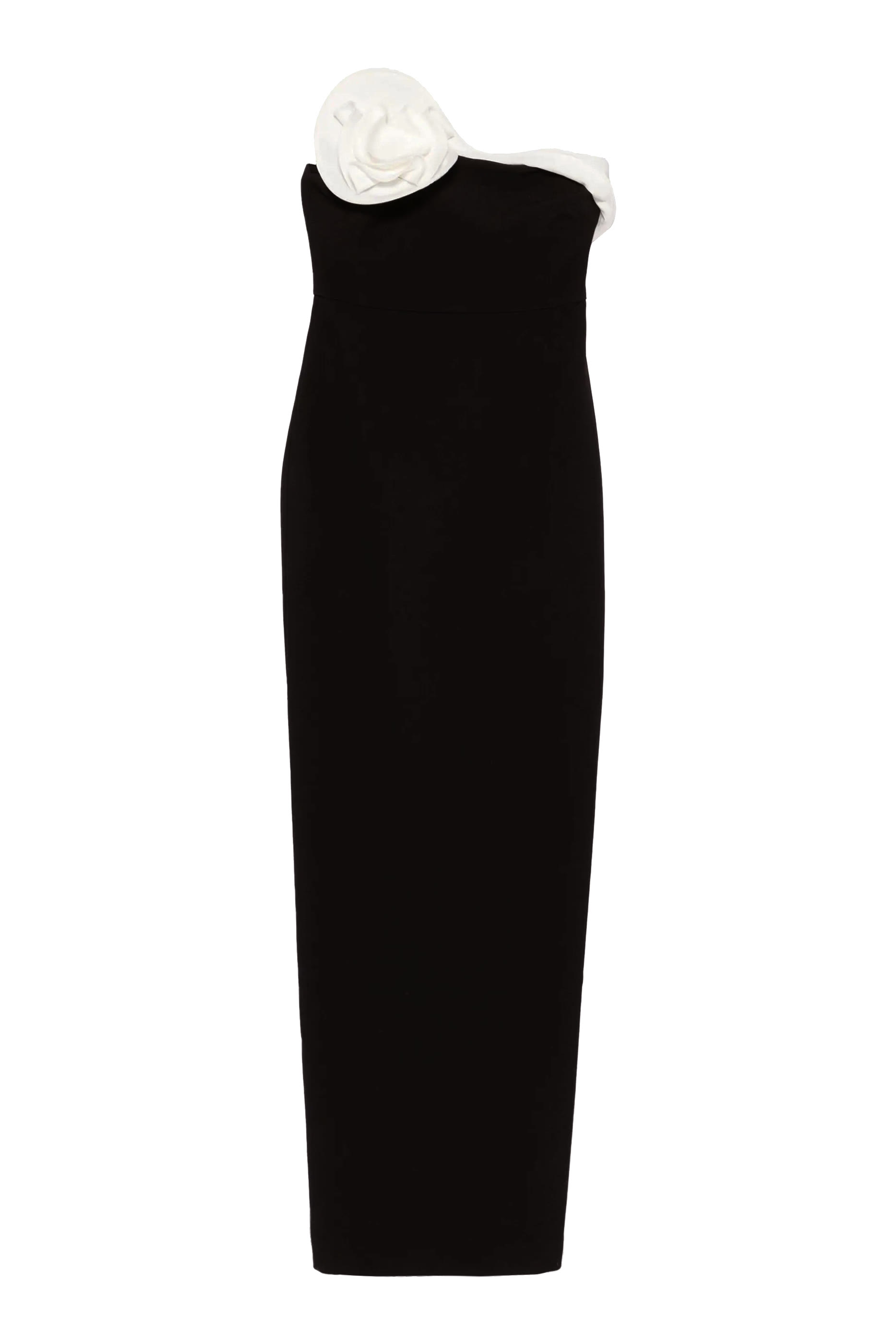 فستان سهرة مزين بتفاصيل وردة درابيه