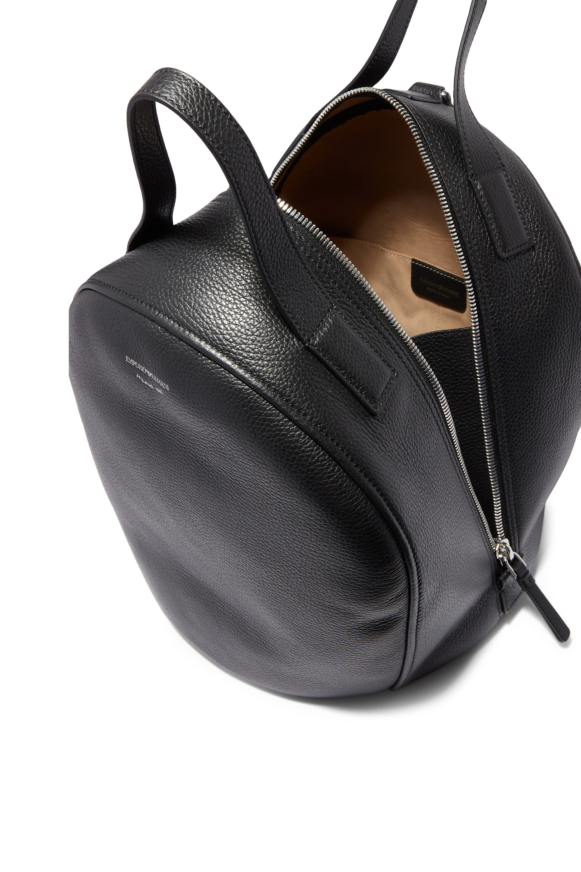 حقيبة بولينغ جلد بنقشة جلد الغزال