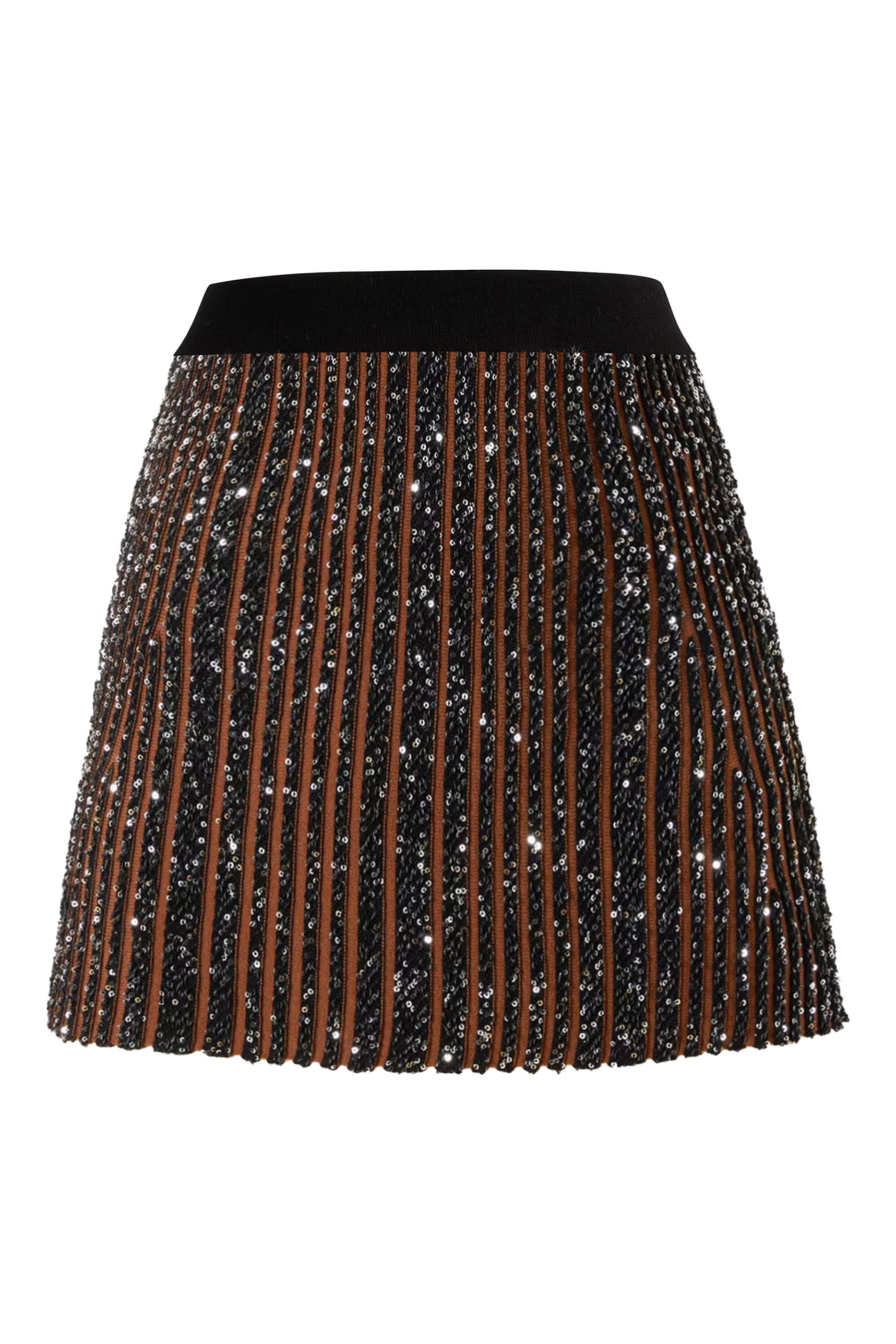 تنورة قصيرة نسيج مطرز جزئيا بالترتر