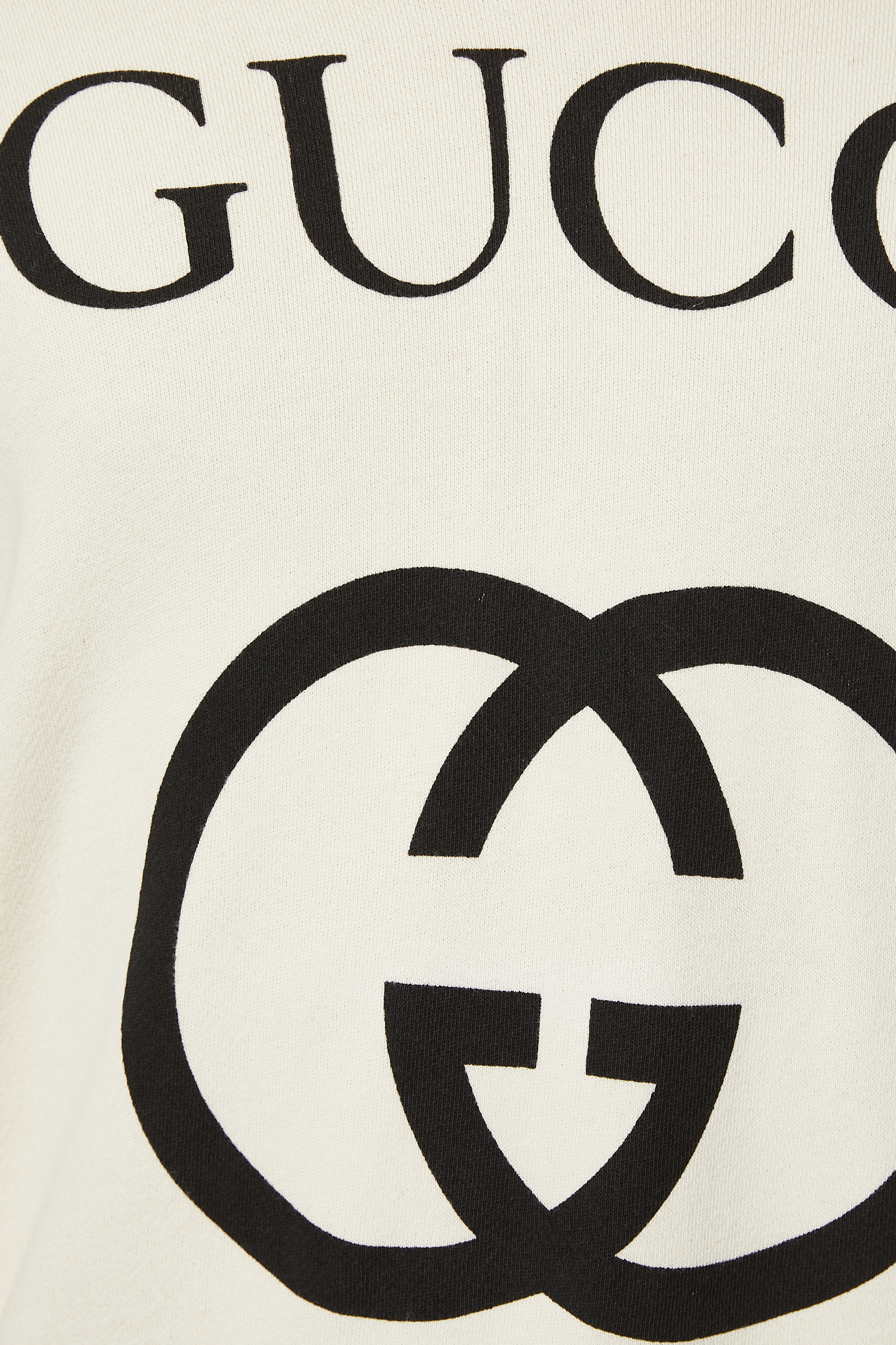 سويت شيرت بغطاء رأس بشعار حرفي GG متداخلين