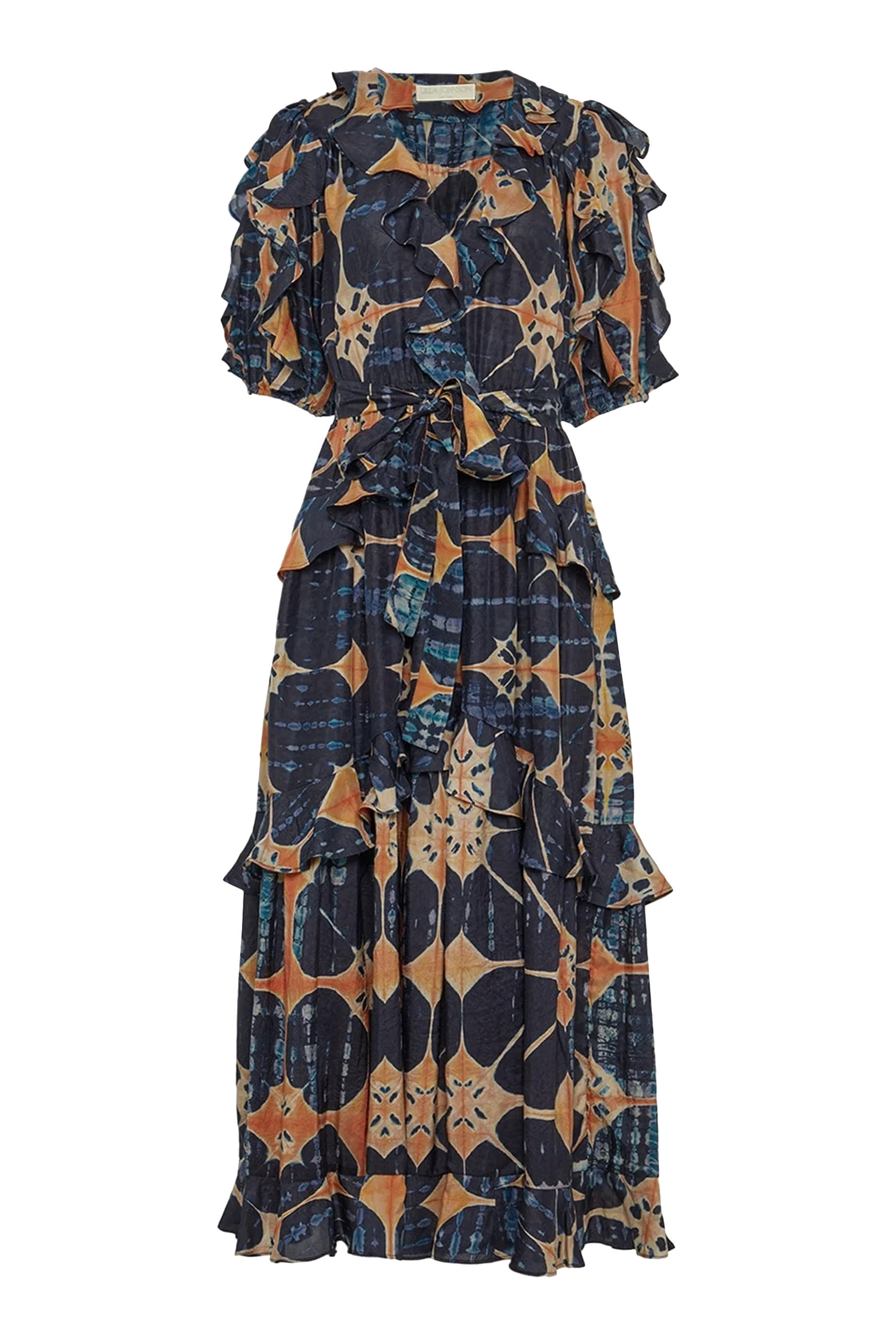 فستان تيدا متوسط الطول بأكمام قصيرة