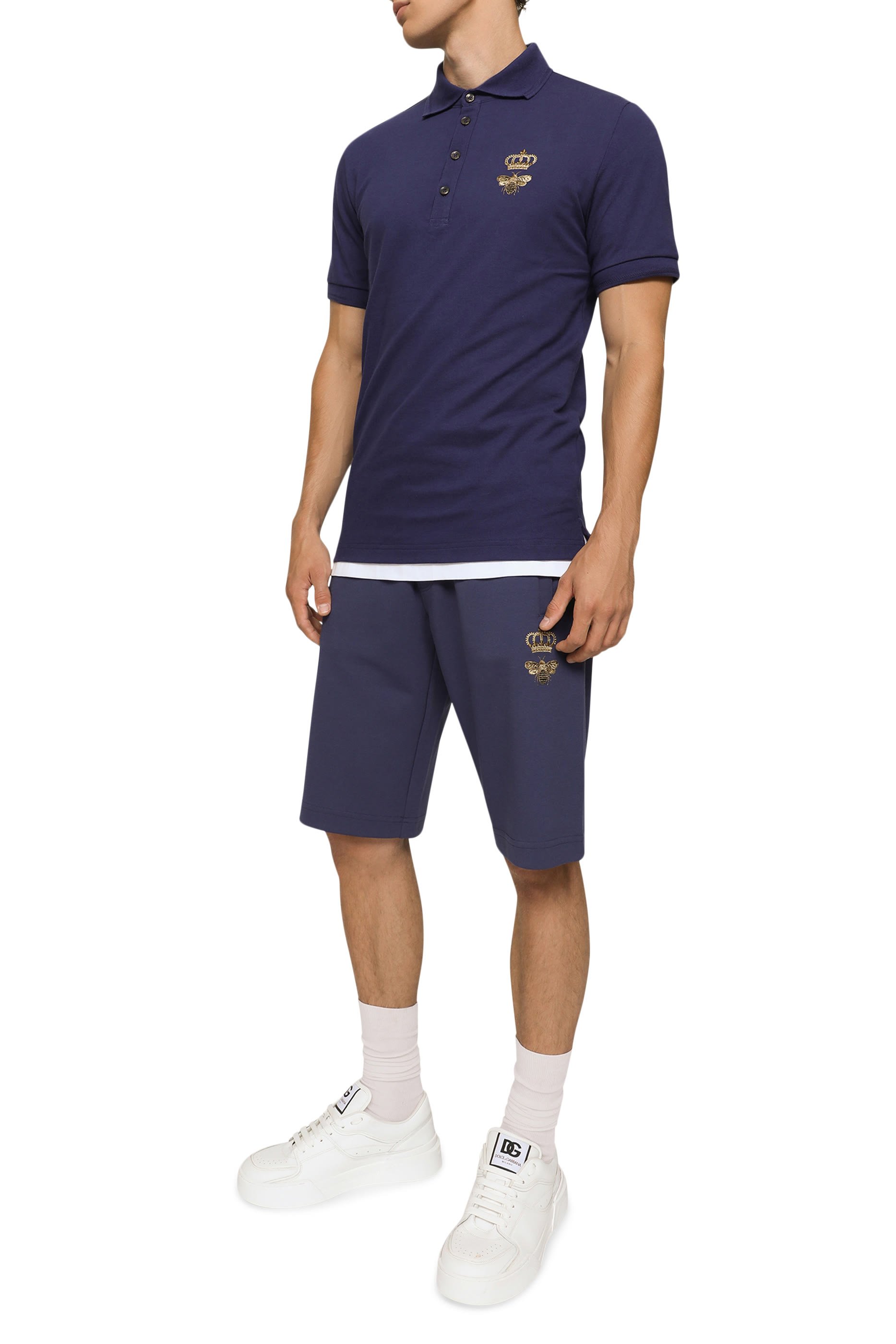 قميص بولو مطرز بشعار الماركة قطن بيكيه