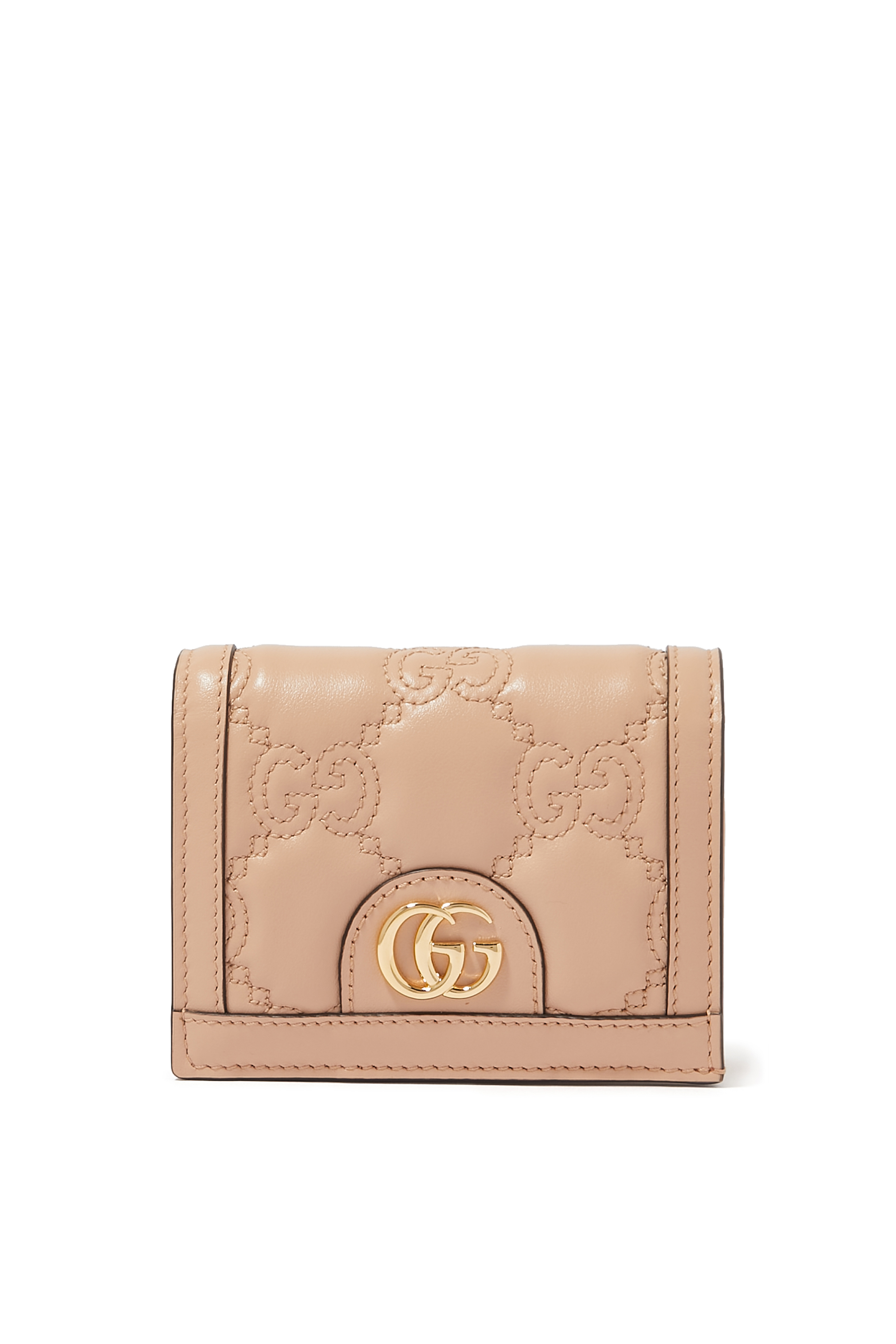 محفظة بتصميم حافظة بطاقات مبطنة بحرفي شعار الماركة