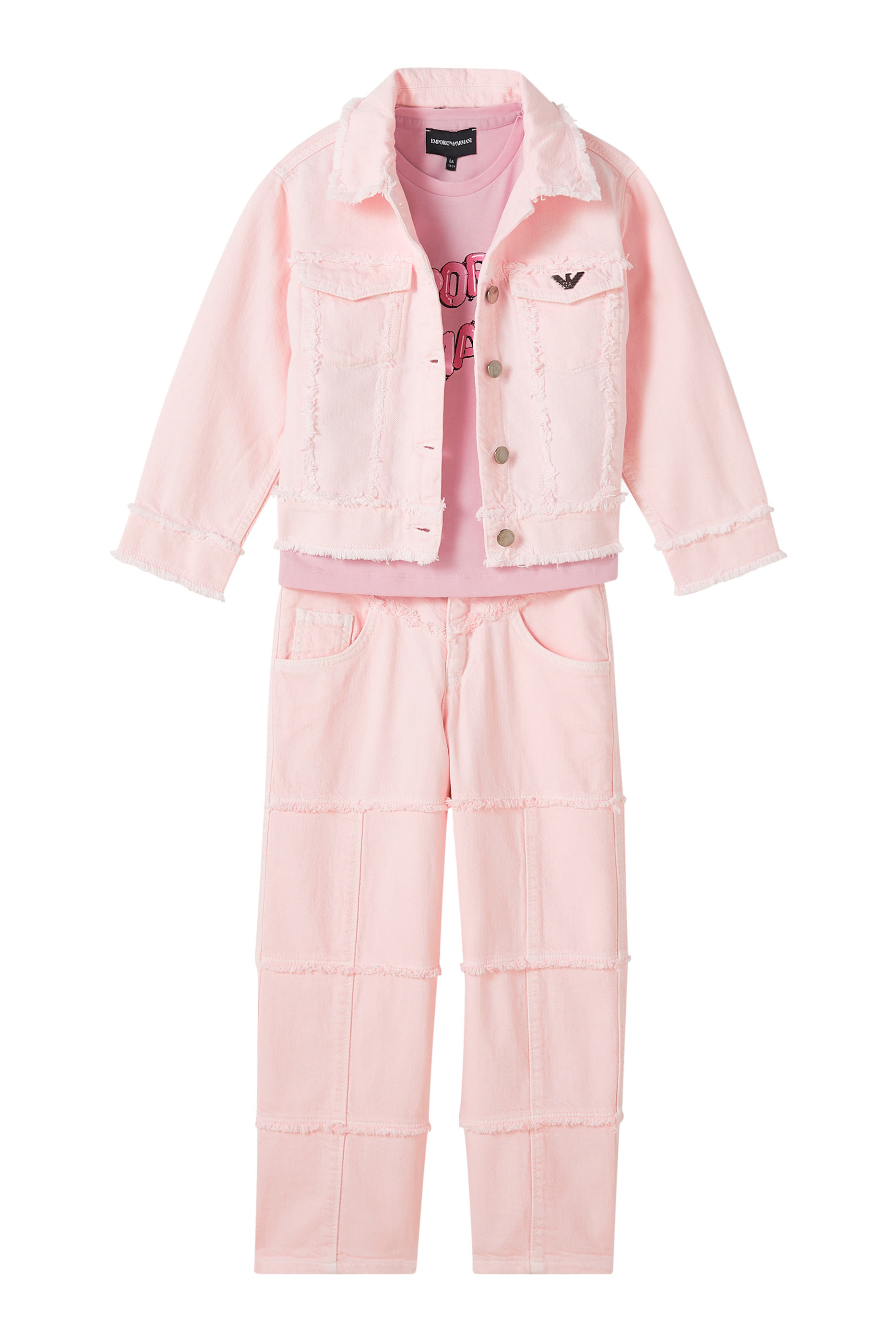 تيشيرت بشعار الماركة قطن للأطفال