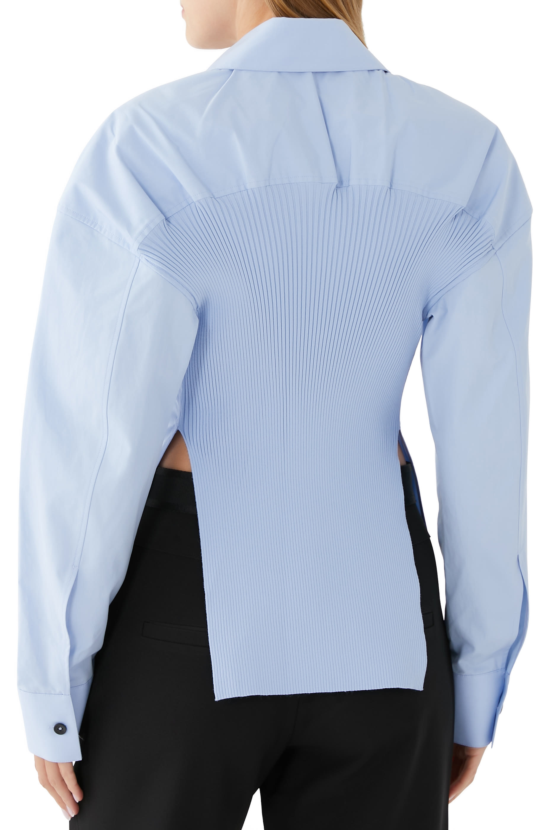 قميص بظهر مضلع وخصر مزموم