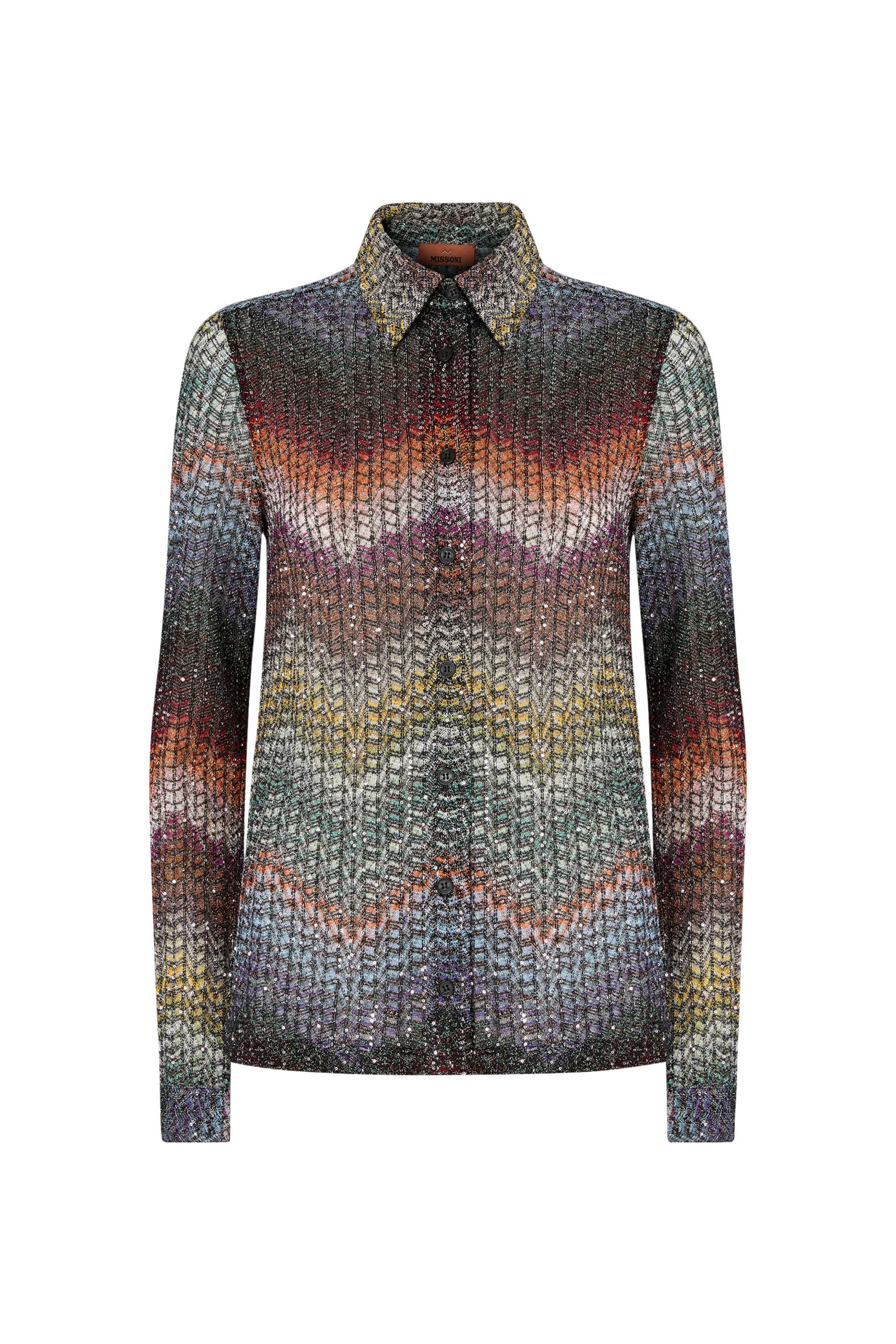 قميص مزين بترتر مزيج فيسكوز لامع