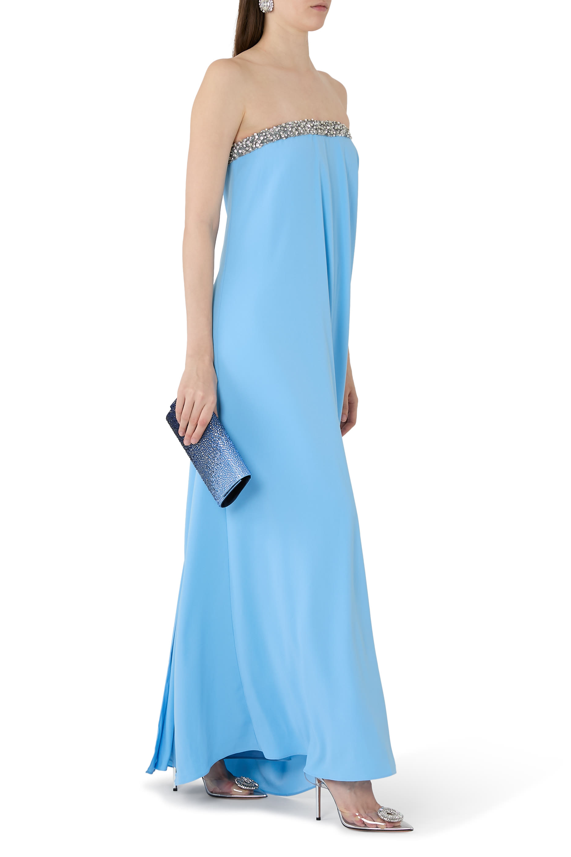 فسستان سهرة فلور بلا حمالات