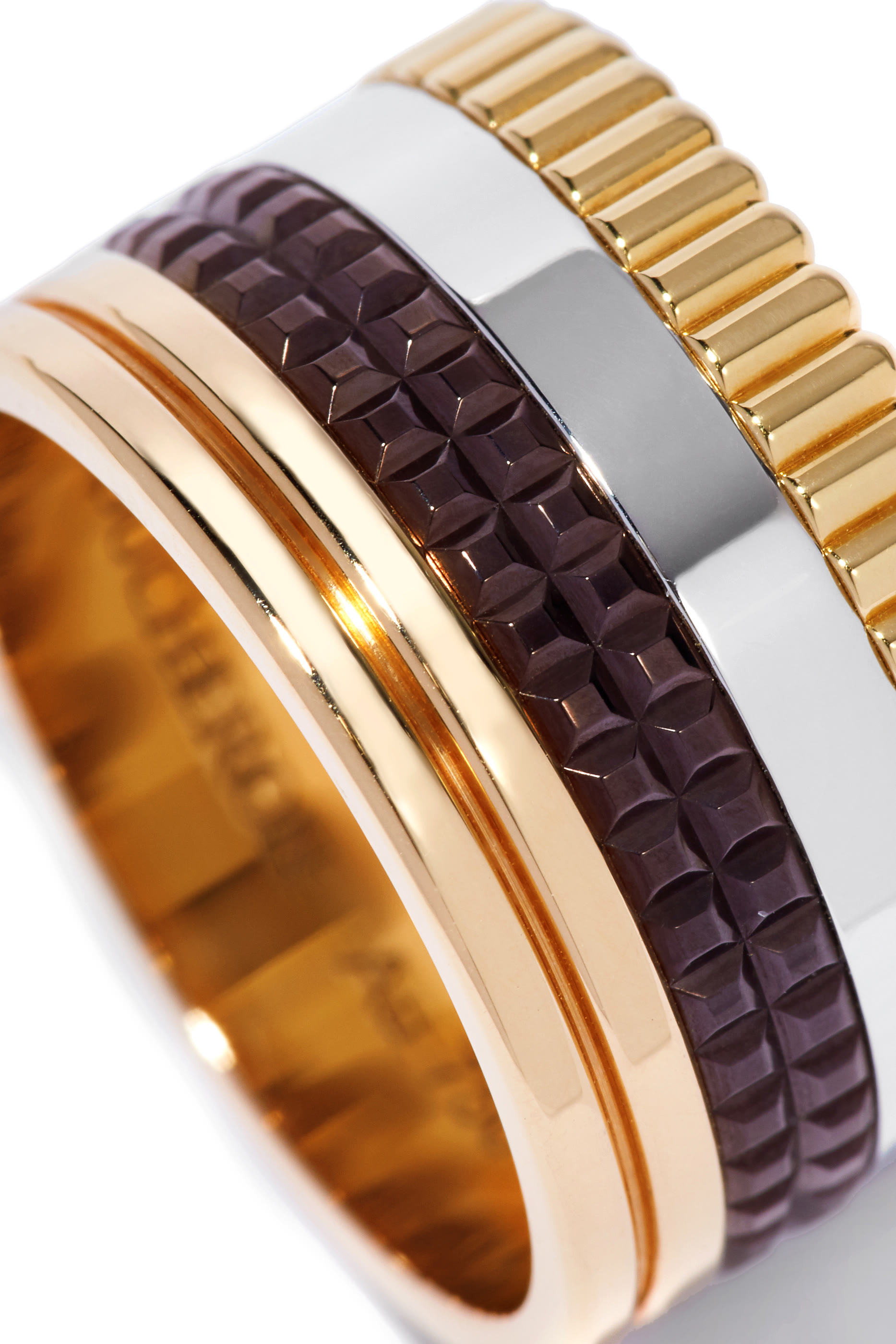 خاتم كاتر كلاسيك كبير سيراميك ذهب مختلط عيار 18