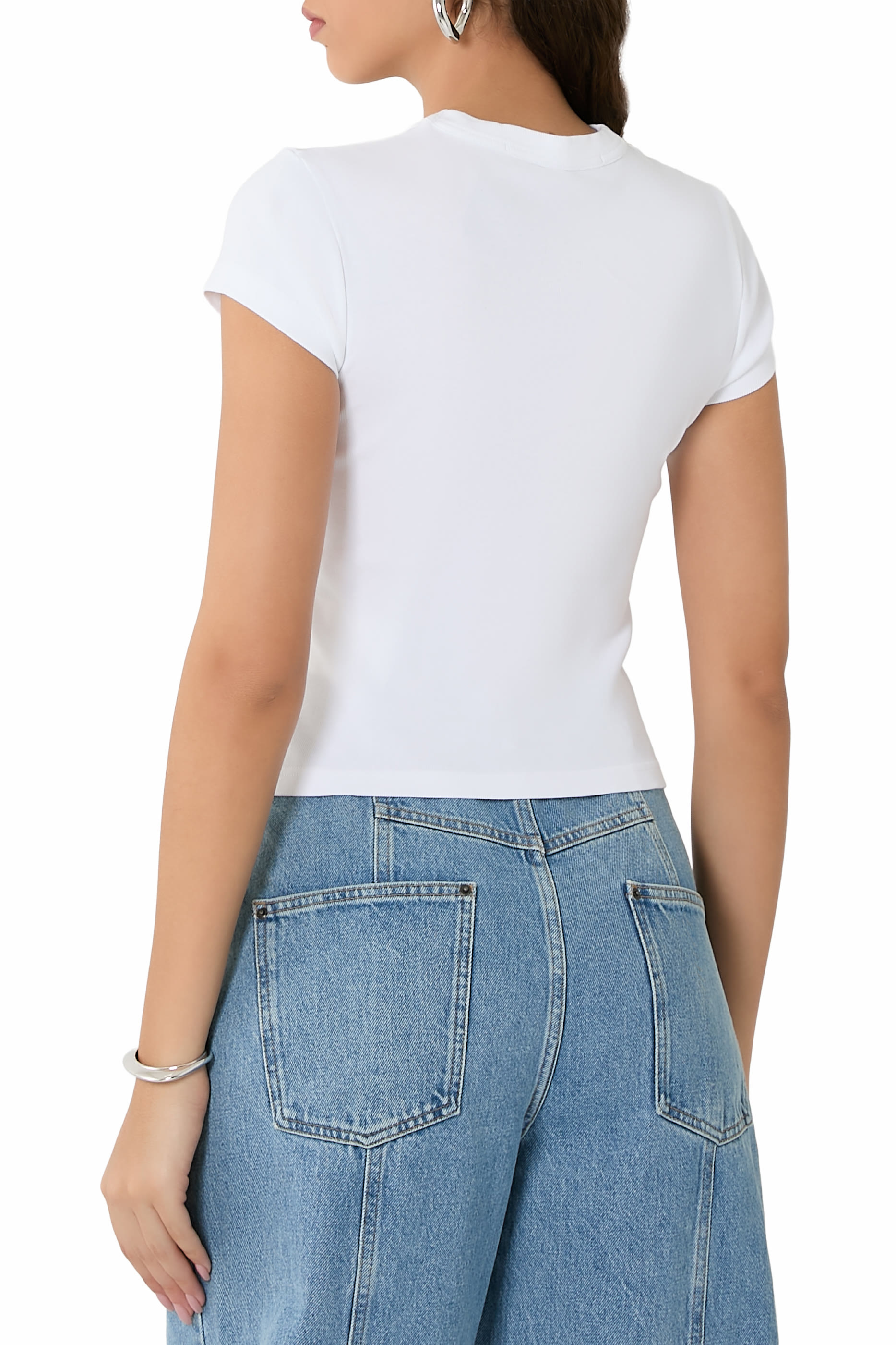 تيشيرت قصير بزينة غرافيكية مثبتة حراريا