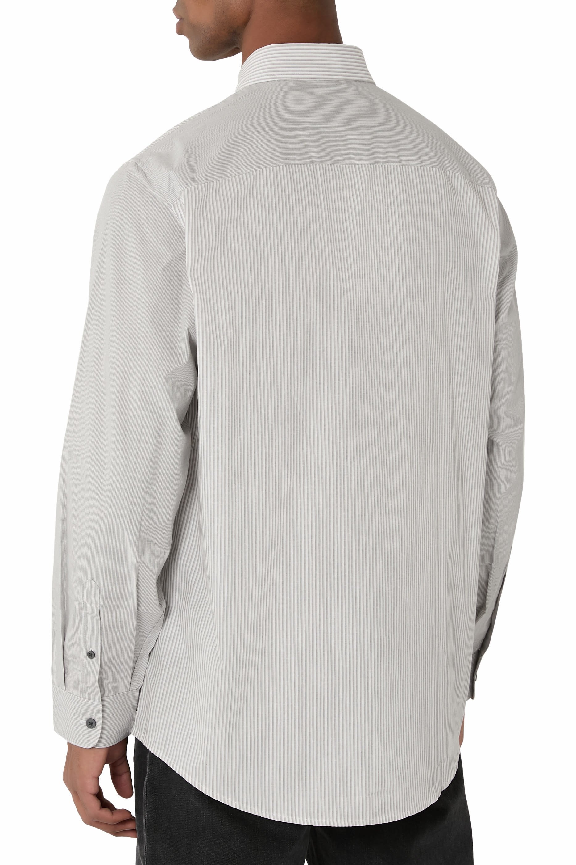 قميص بأكمام طويلة مخطط بالكامل