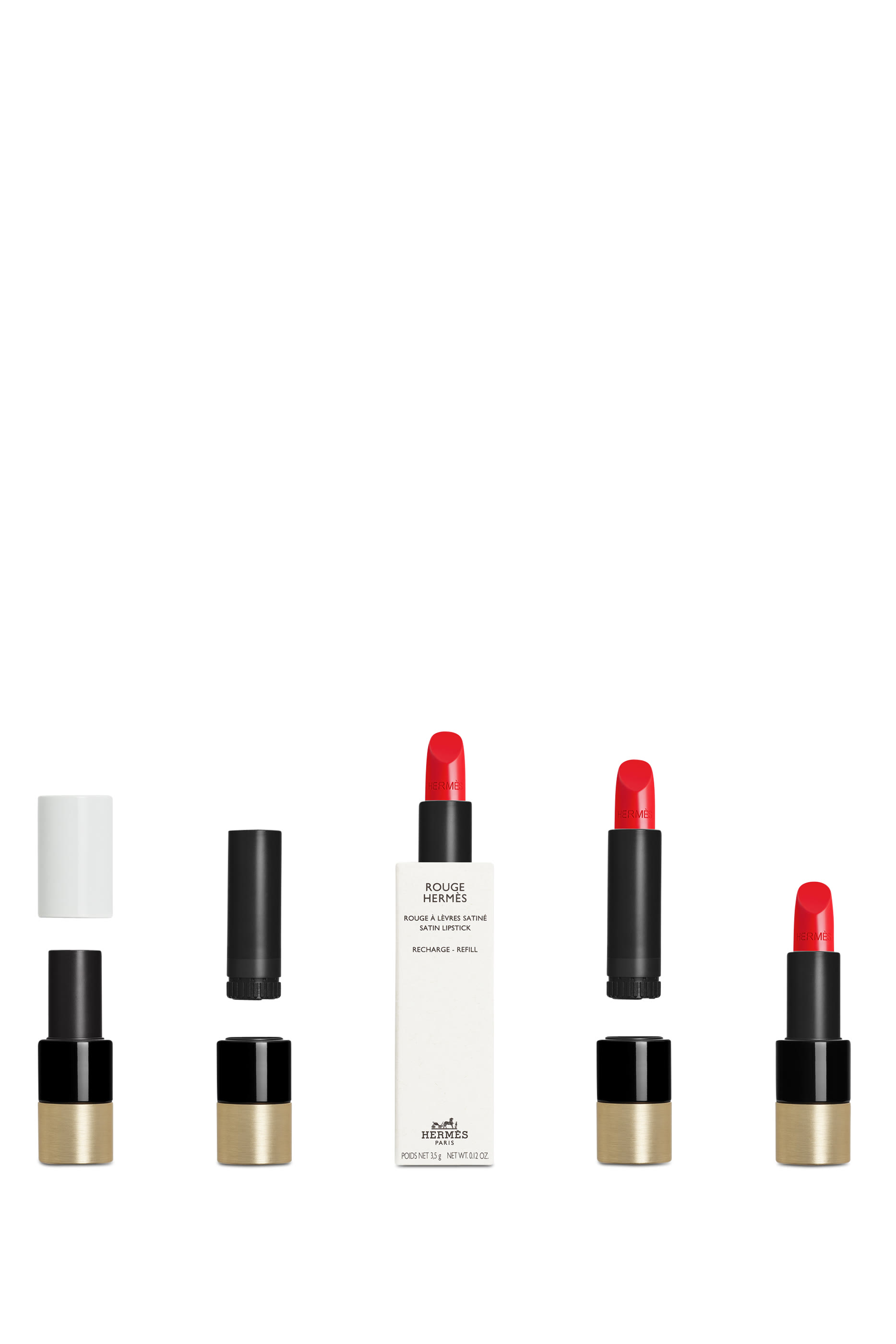 مجموعة أحمر الشفاه Rouge Hermès, عبوة لإعادة ملء أحمر الشفاه بتركيبة مات غير لامع