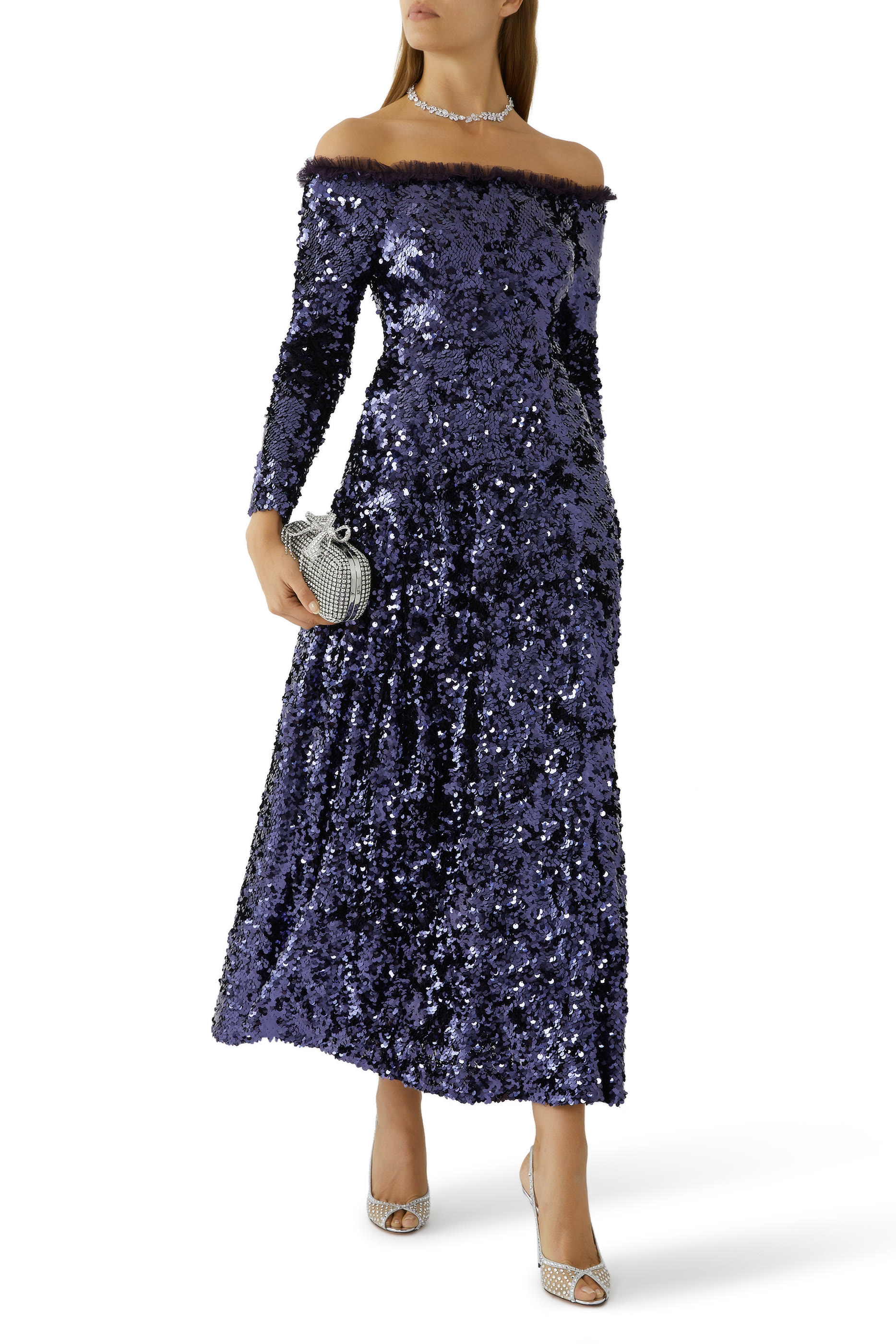 فستان سهرة هالي بطول الكاحل