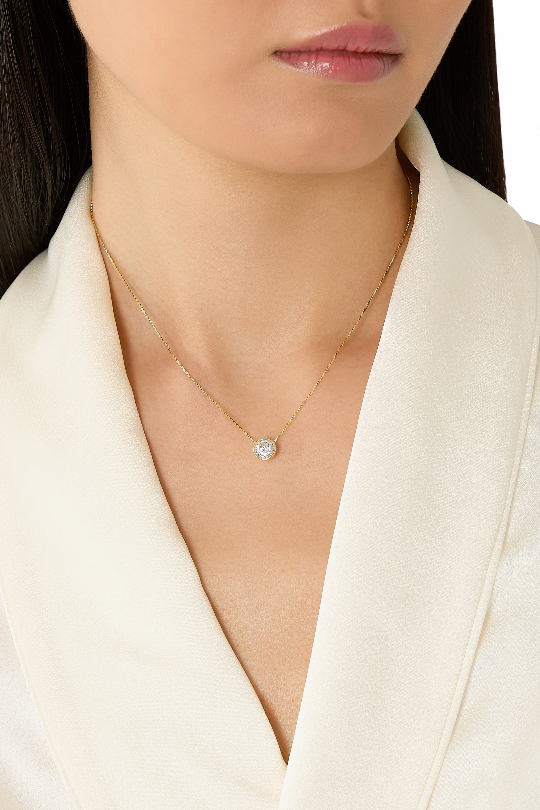 قلادة سولتير بيزيل، فيرميل عيار 14