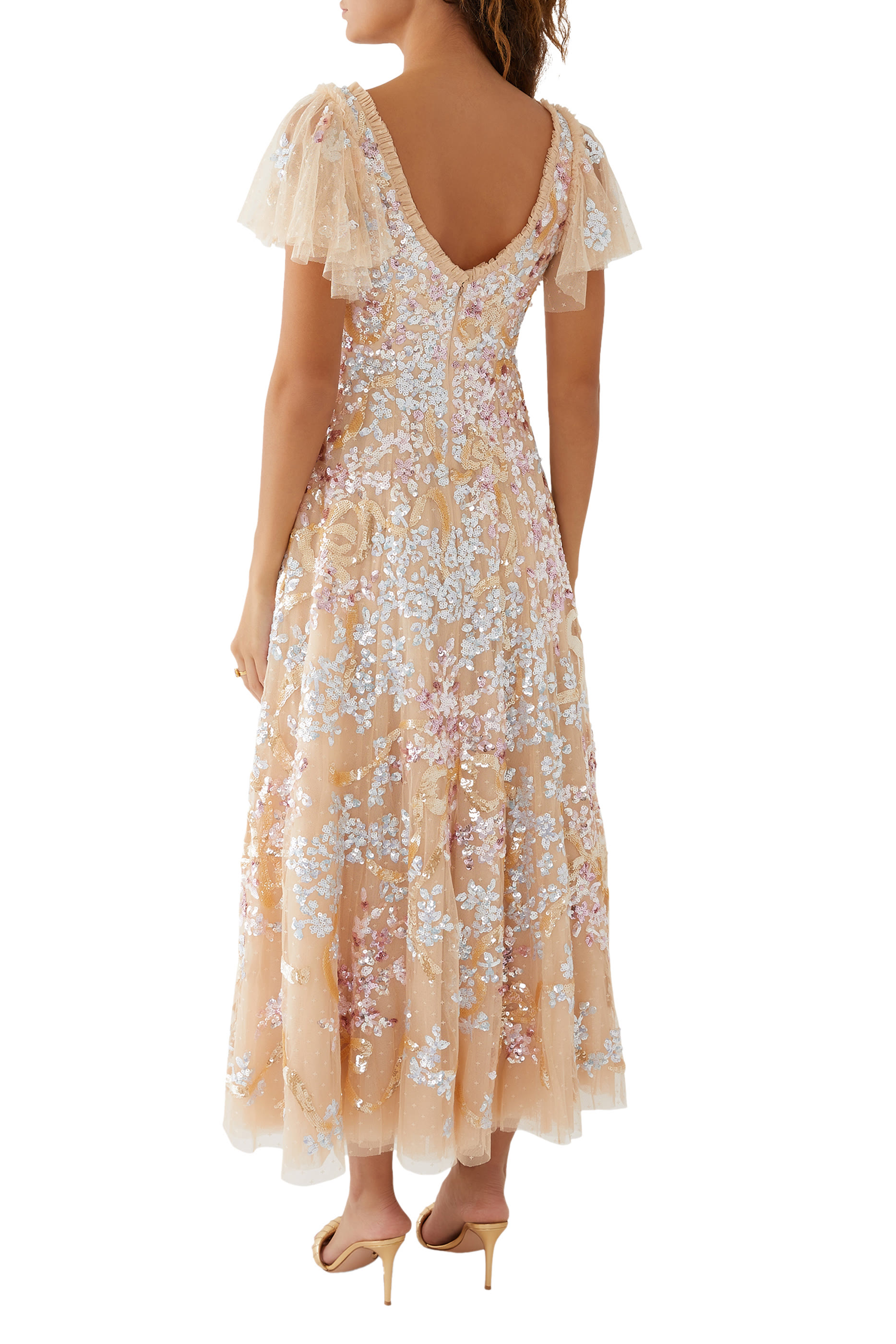 فستان سهرة دانسينج ريبون بطول الكاحل