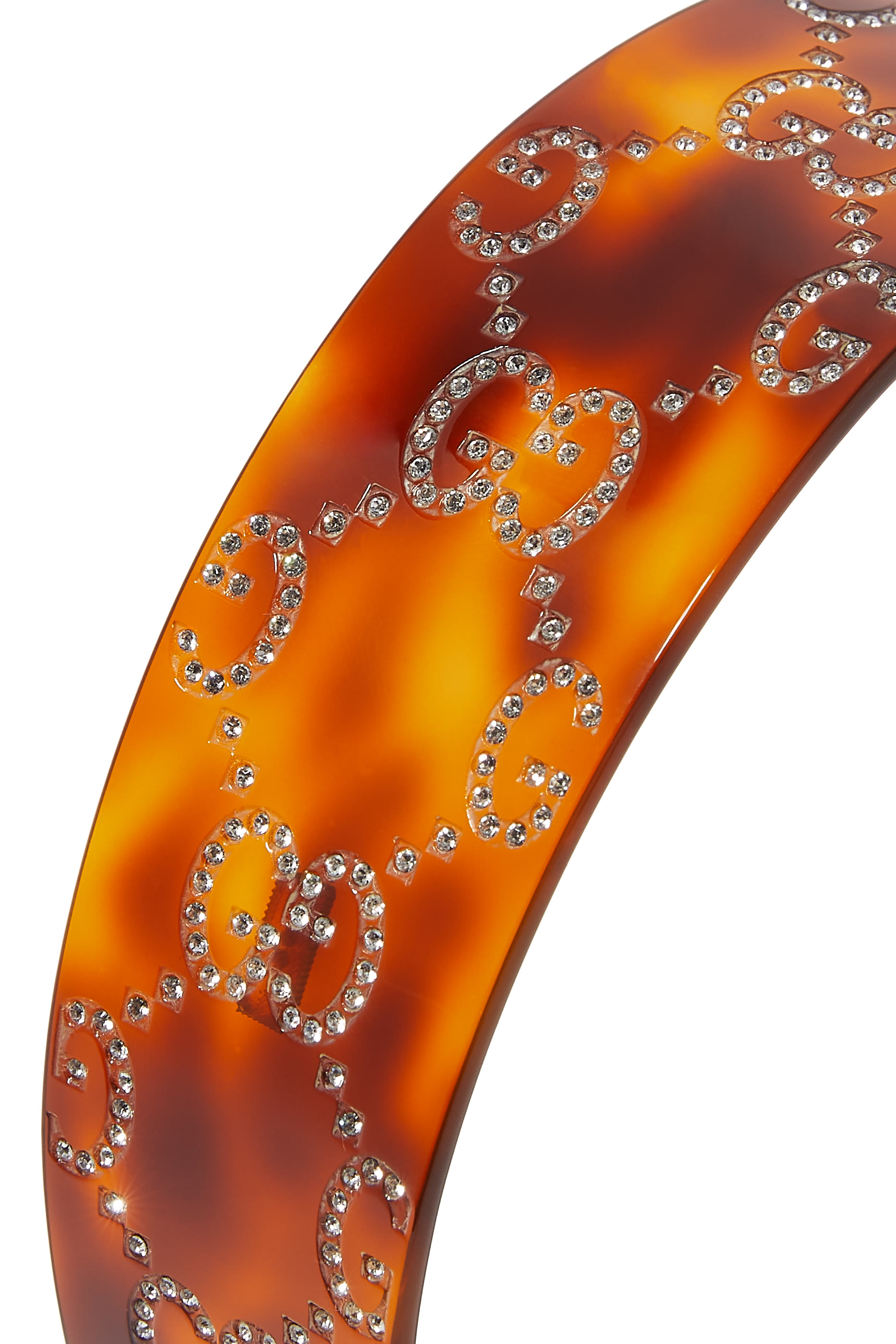 طوق رأس بحرفي شعار الماركة مرصع بالكريستال راتنج