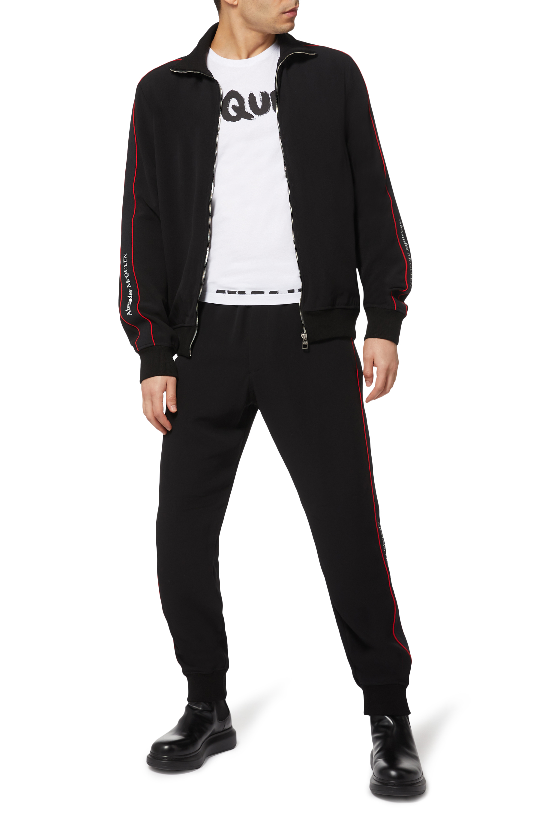 بنطال رياضي بشريط بشعار الماركة