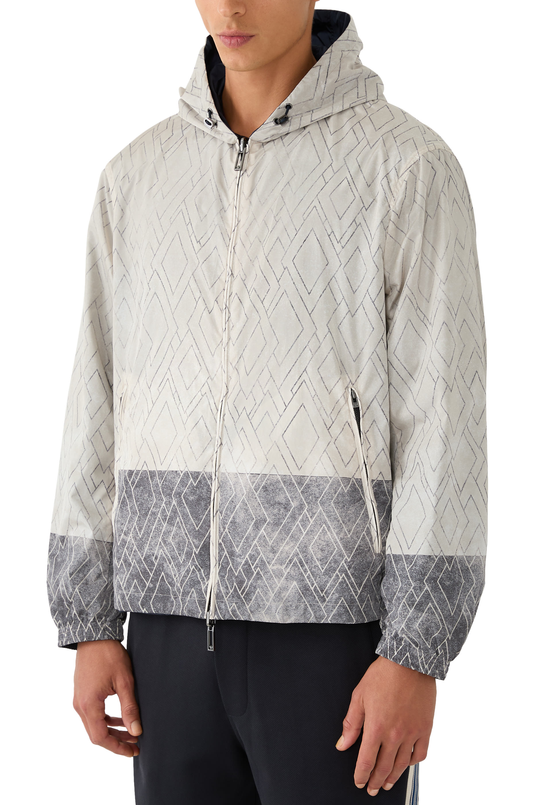 هودي بنمط جاكيت بطبعة