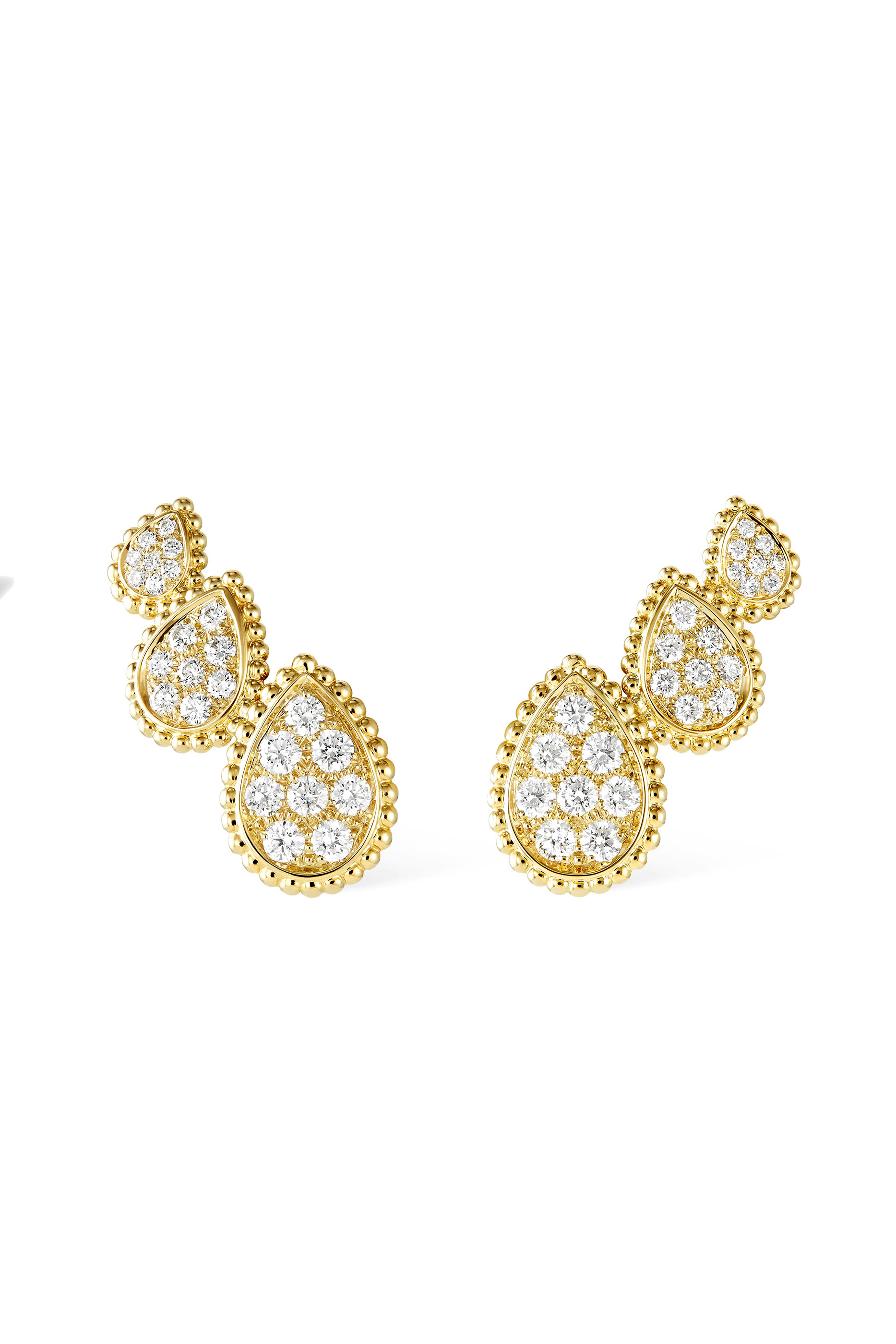 أقراط سيربنت بوهيم مرصعة بالماس بافيه بثلاث حليات