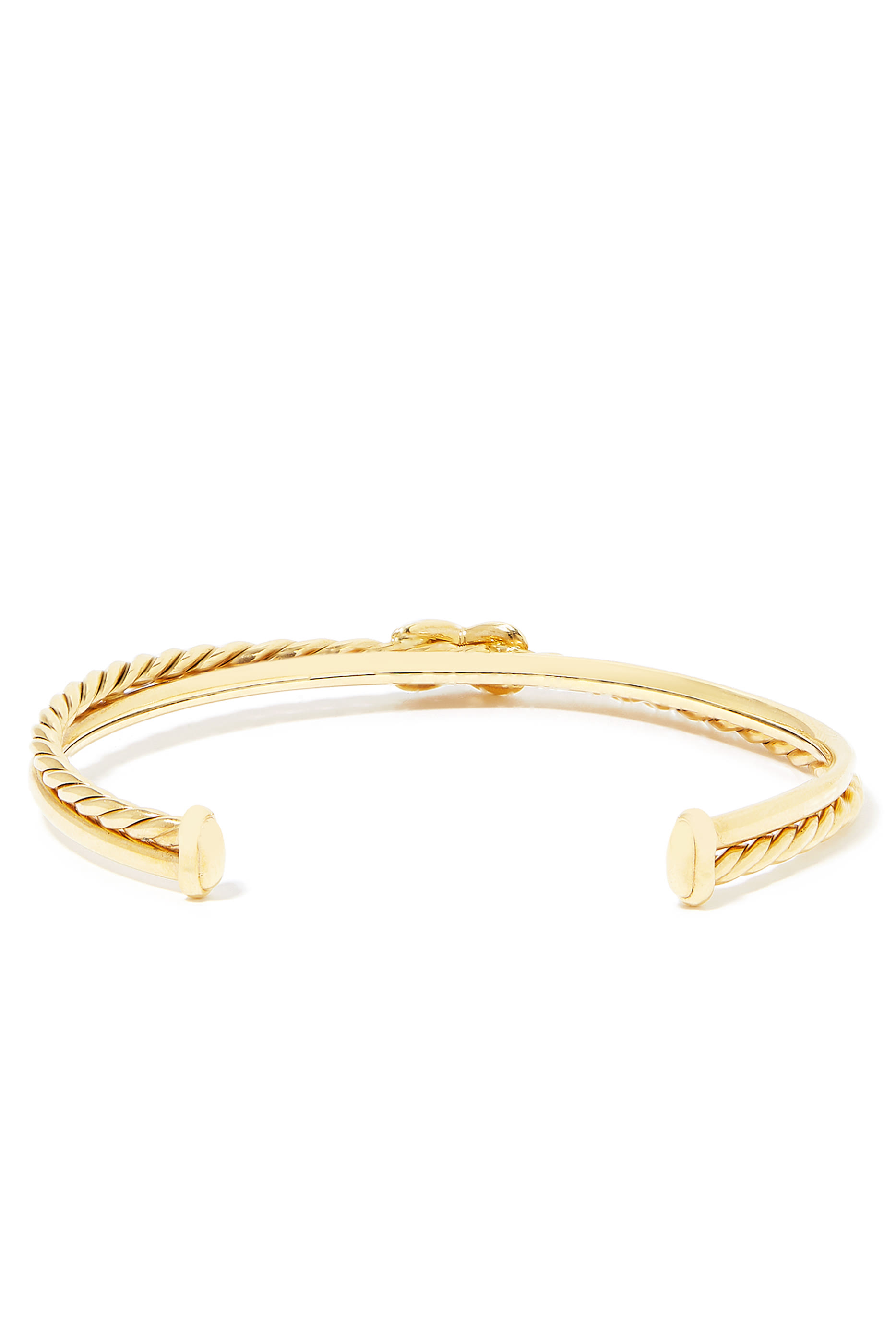 Petite X Station Bracelet, 18k Yellow Gold With Pav&eacute; Diamonds