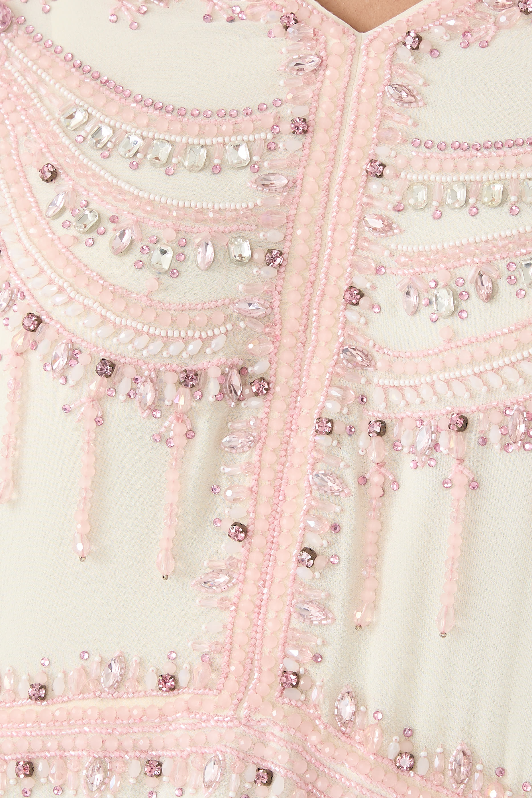 قفطان وورك كاول مرصع بأحجار قماش جورجيت