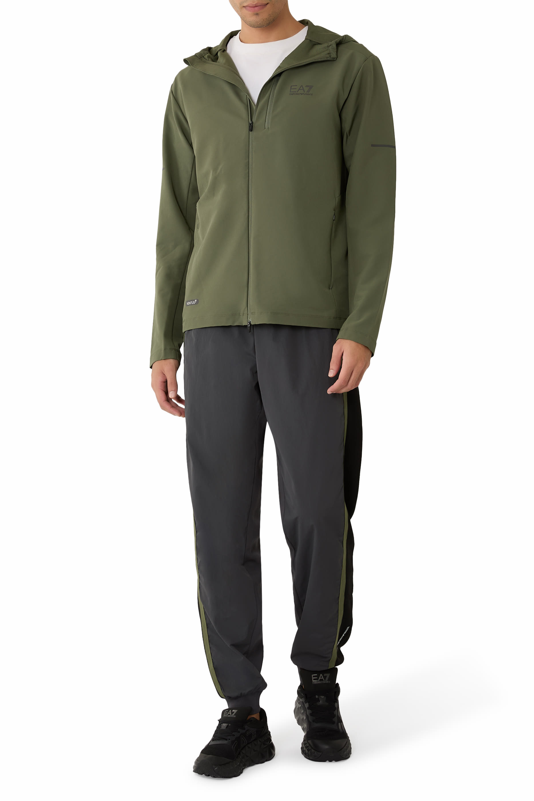 هودي بنمط سويت شيرت بغطاء رأس وشعار الماركة