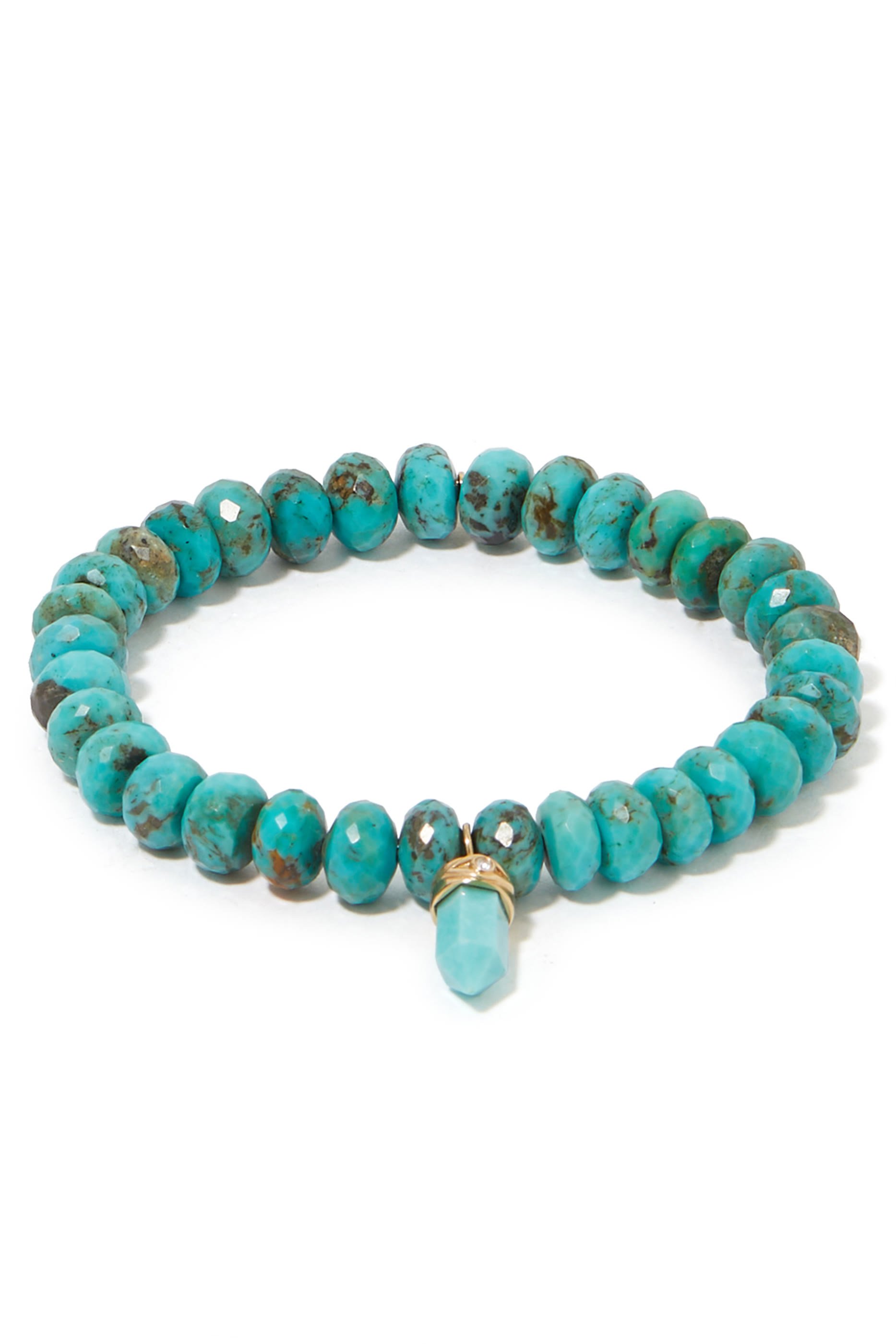 سوار بحلية بتصميم عين حسود مرصع بالماس والفيروز ذهب أصفر عيار 14