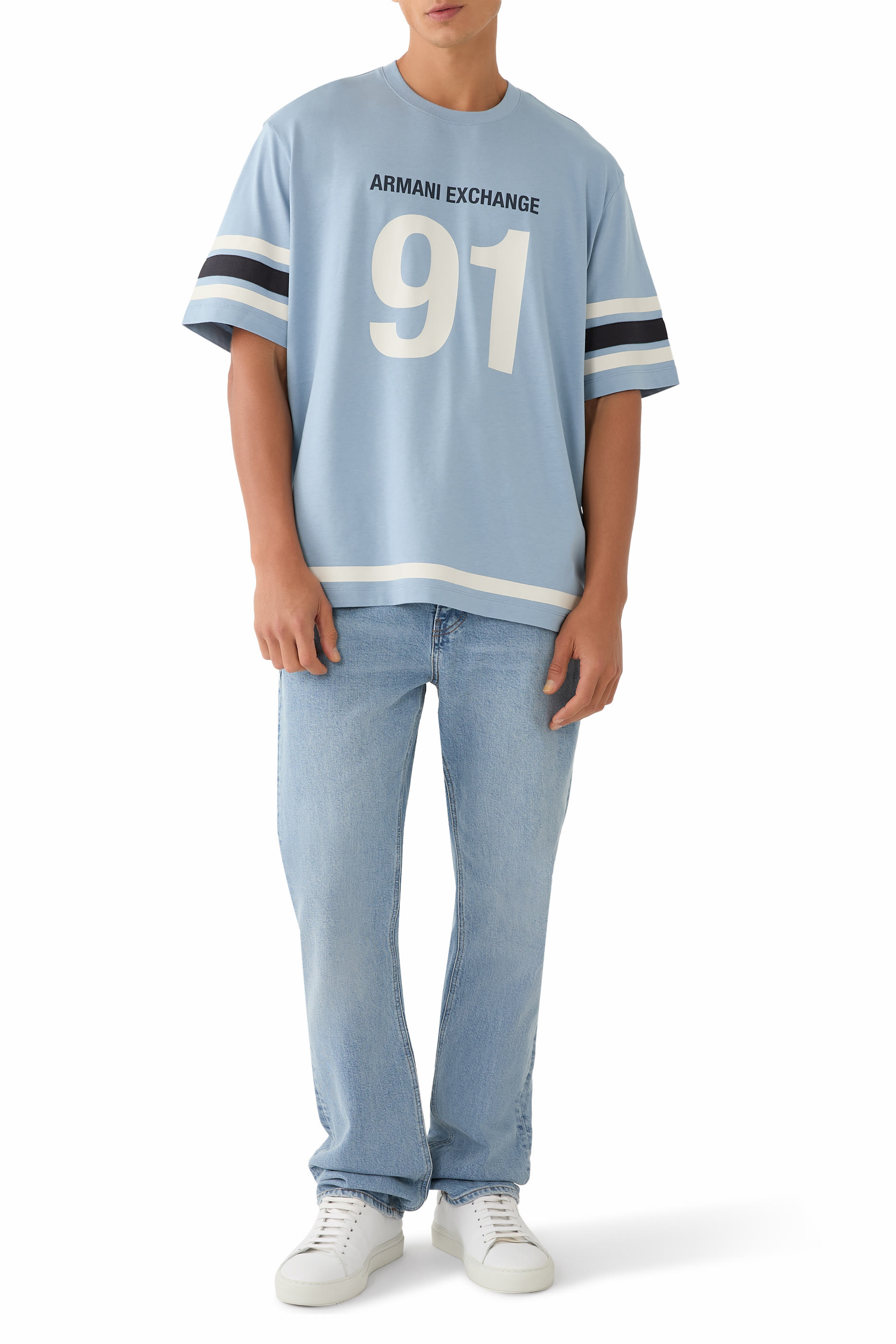 تيشيرت مارينا 91 بأكمام قصيرة وشعار الماركة