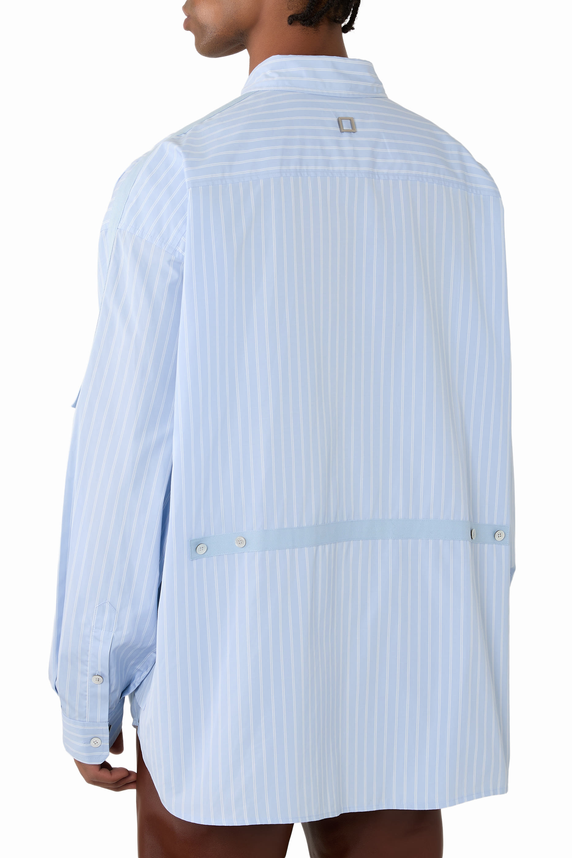 قميص مخطط بقصة فضفاضة