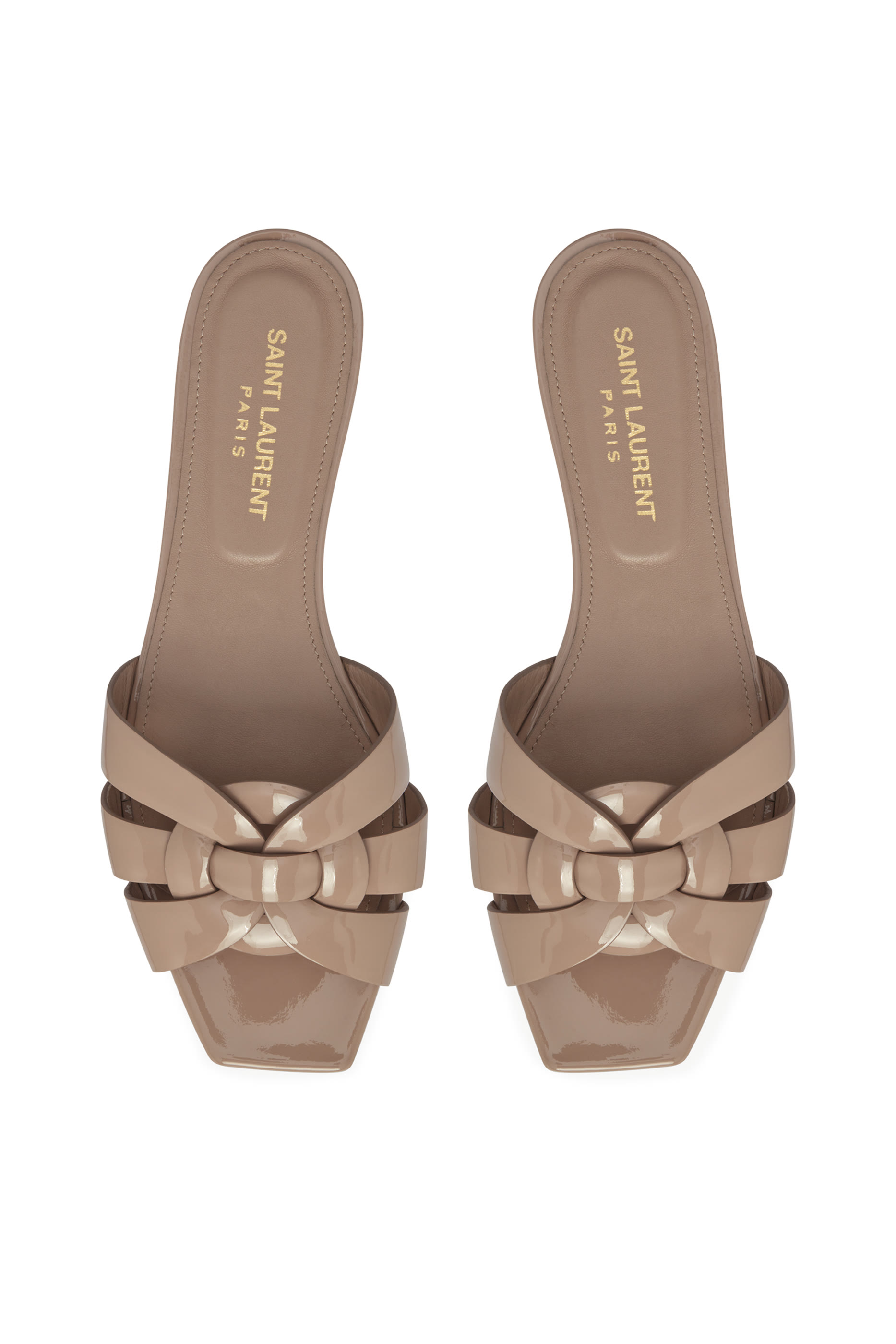 حذاء تريبيوت مفتوح من الخلف جلد لامع