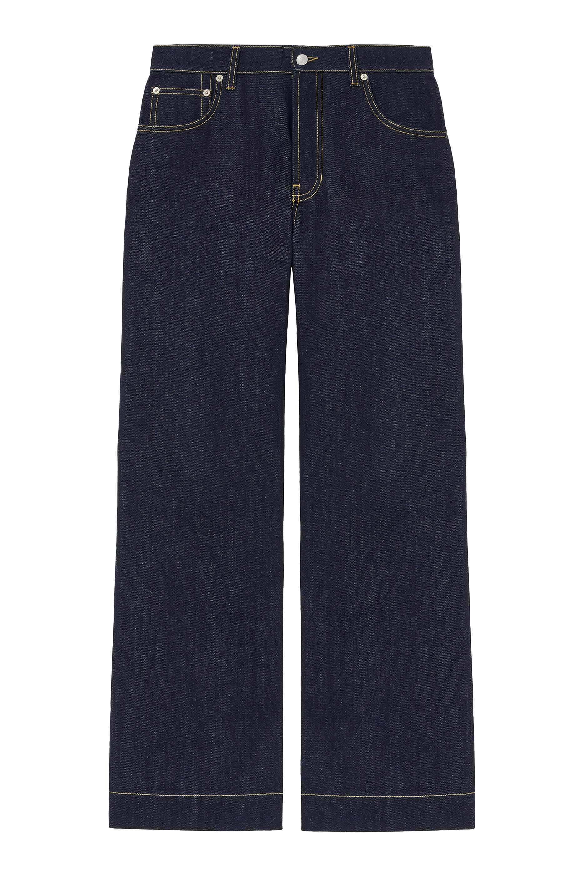 بنطال جينز بقصة ساق واسعة دنيم