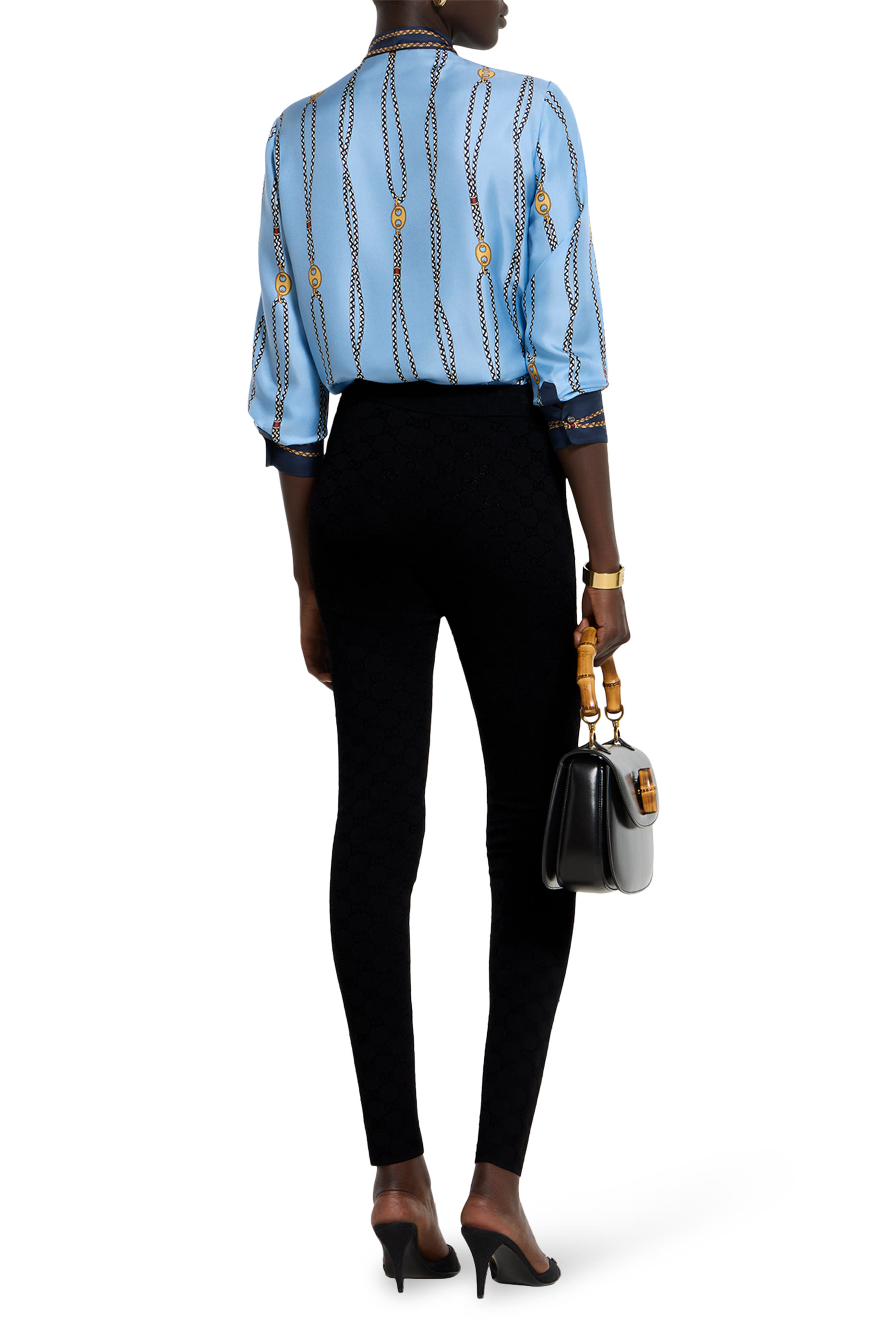 قميص بطبعات حرير تويل