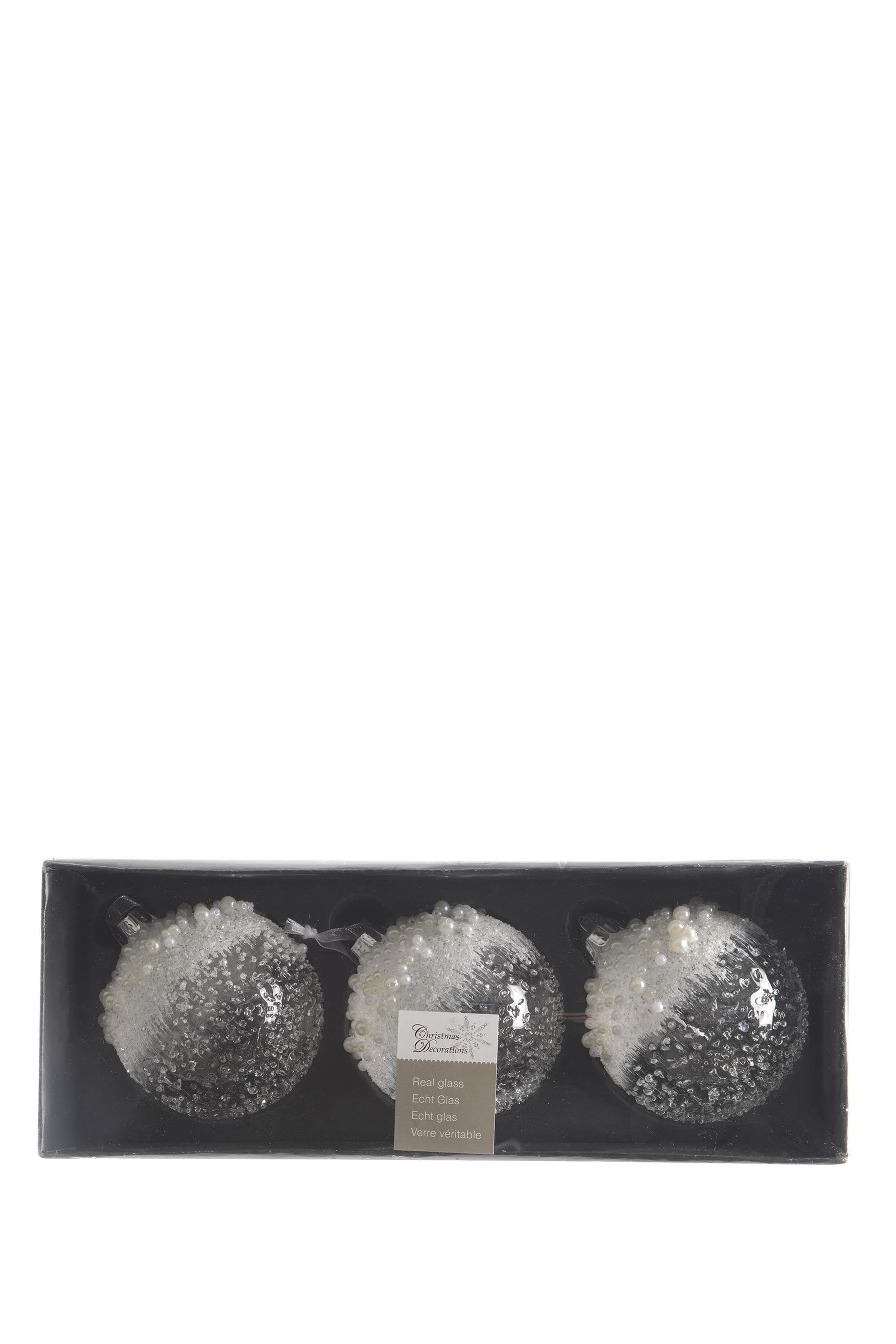 طقم كرات زينة زجاجية، 3 قطع