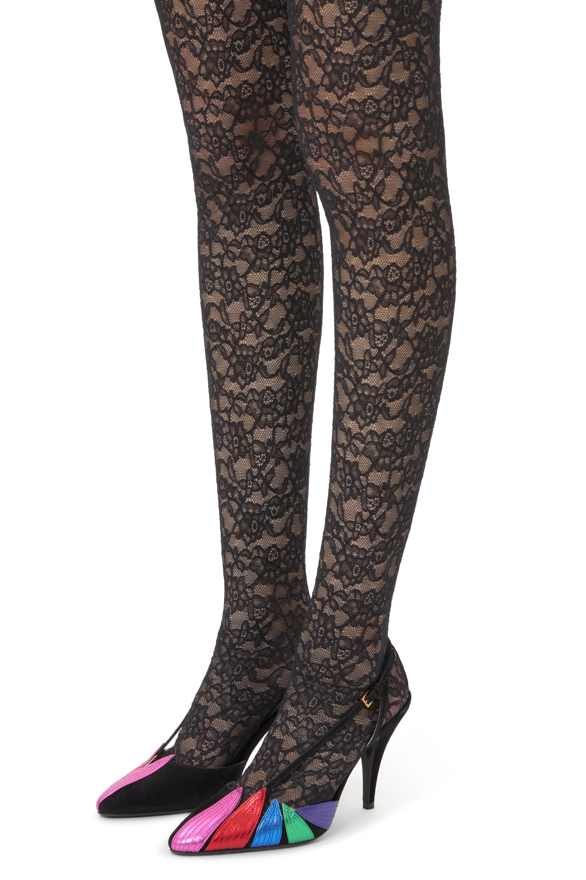 حذاء كلاسيكي شمواه 90 بسير خلفي وأجزاء بتصميم أوراق