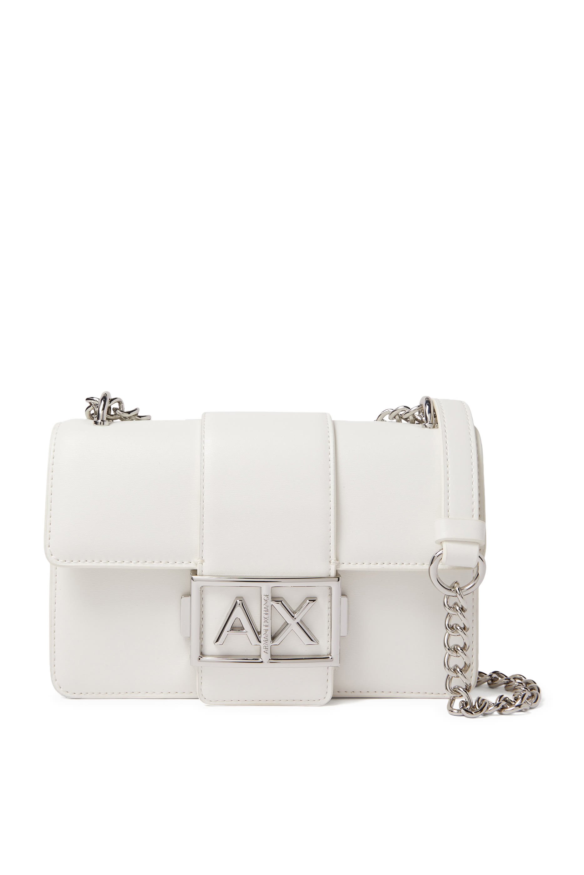 حقيبة كتف بحلية معدنية بشعار الماركة