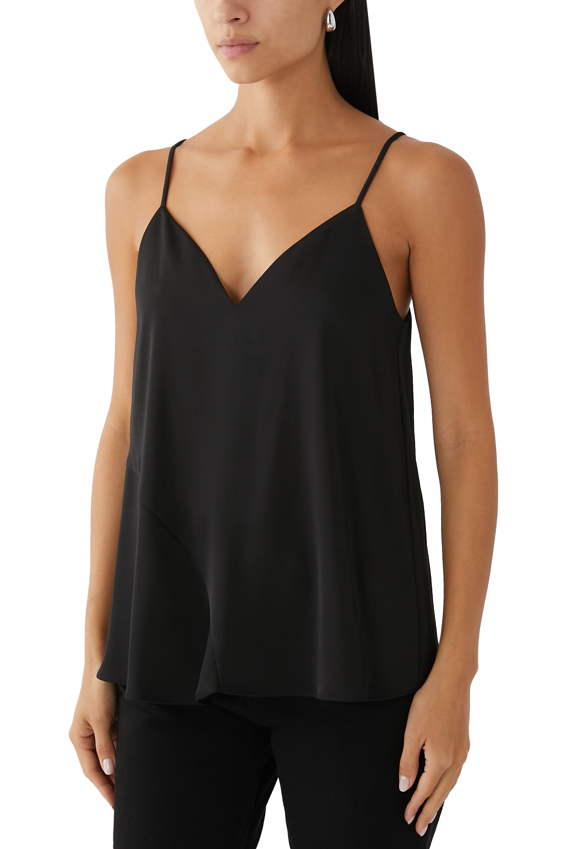 بلوزة قماش ستان غير لامع