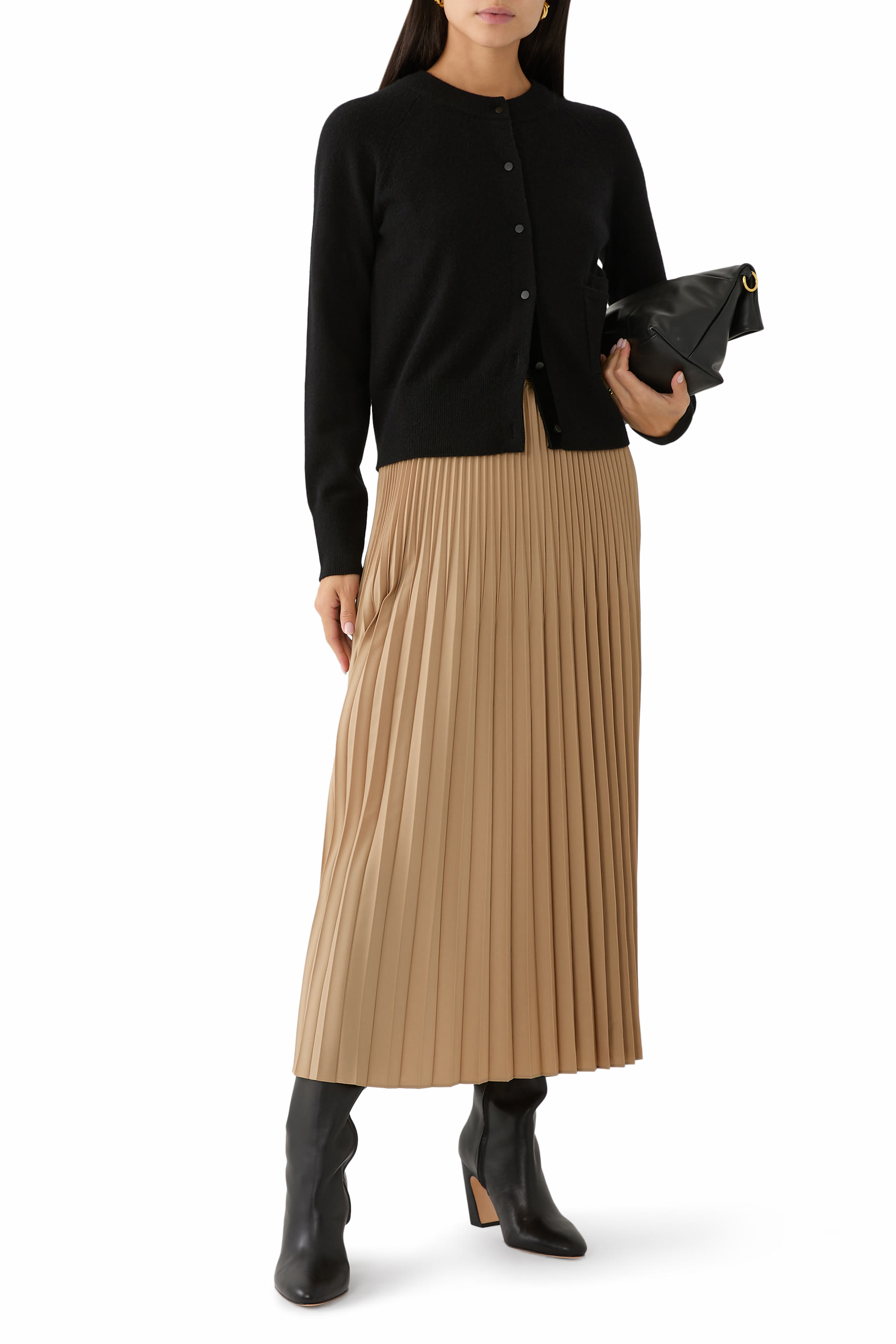 كارديجان مزيج صوف بحافة مخمل