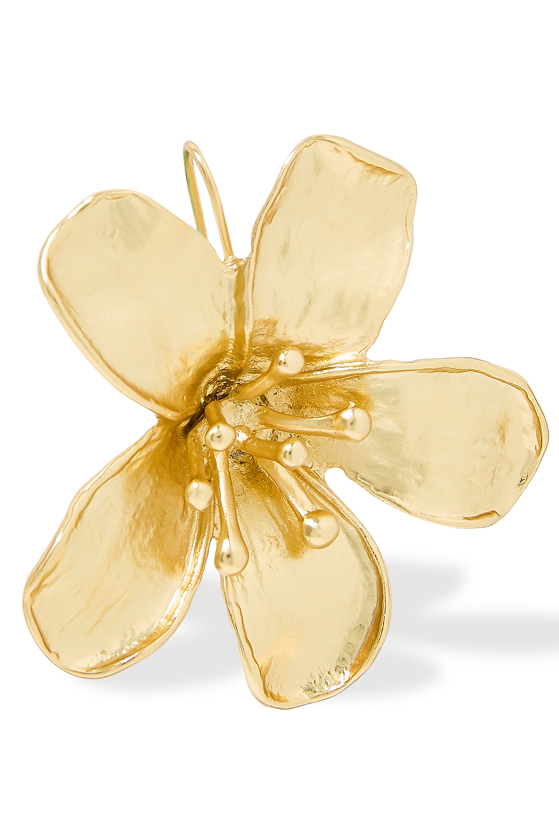 أقراط تينا متدلية بتصميم زهور مطلية بذهب عيار 14