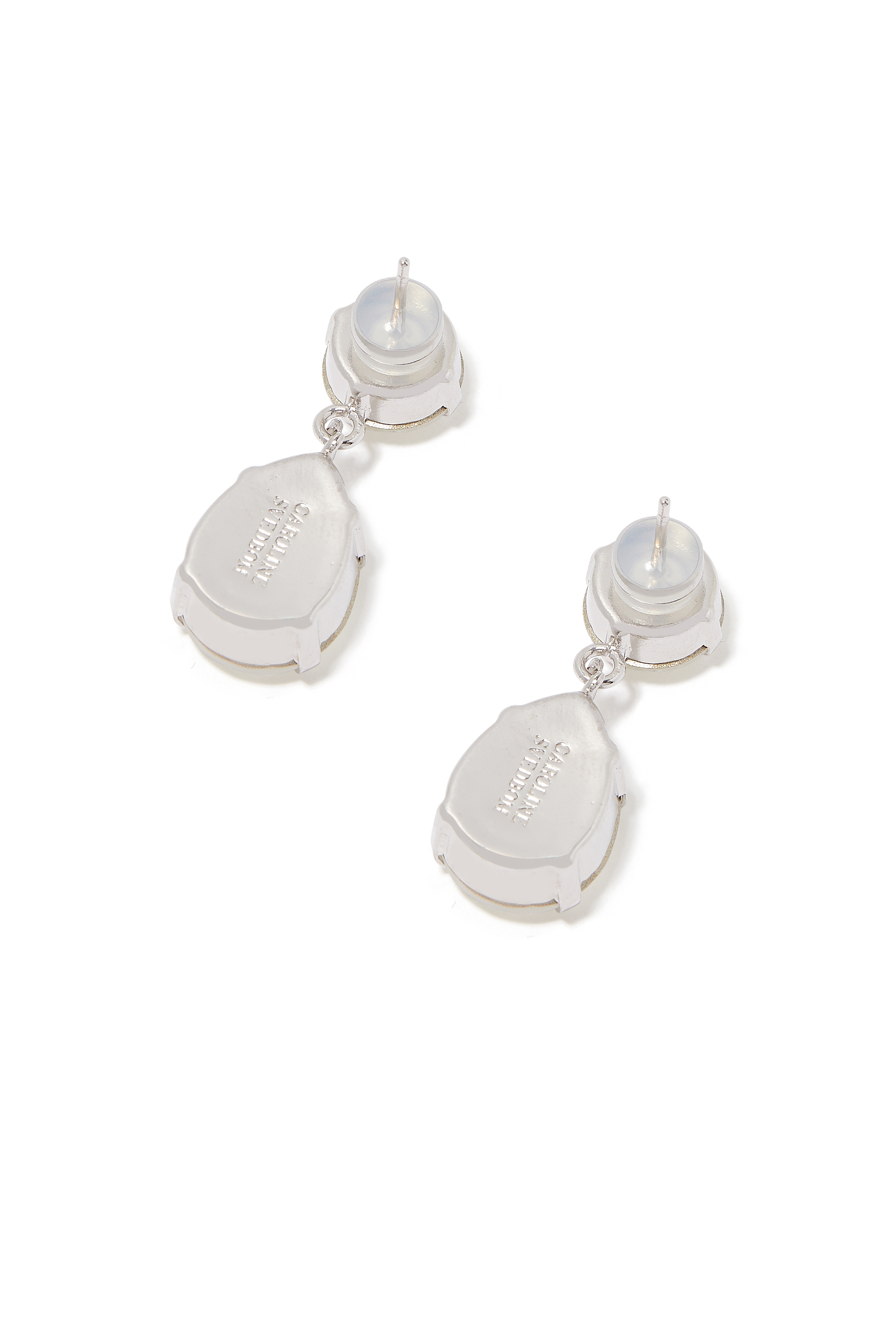 أقراط متدلية كلاسيكية مرصعة بالكريستال روديوم مطلي بذهب عيار 18