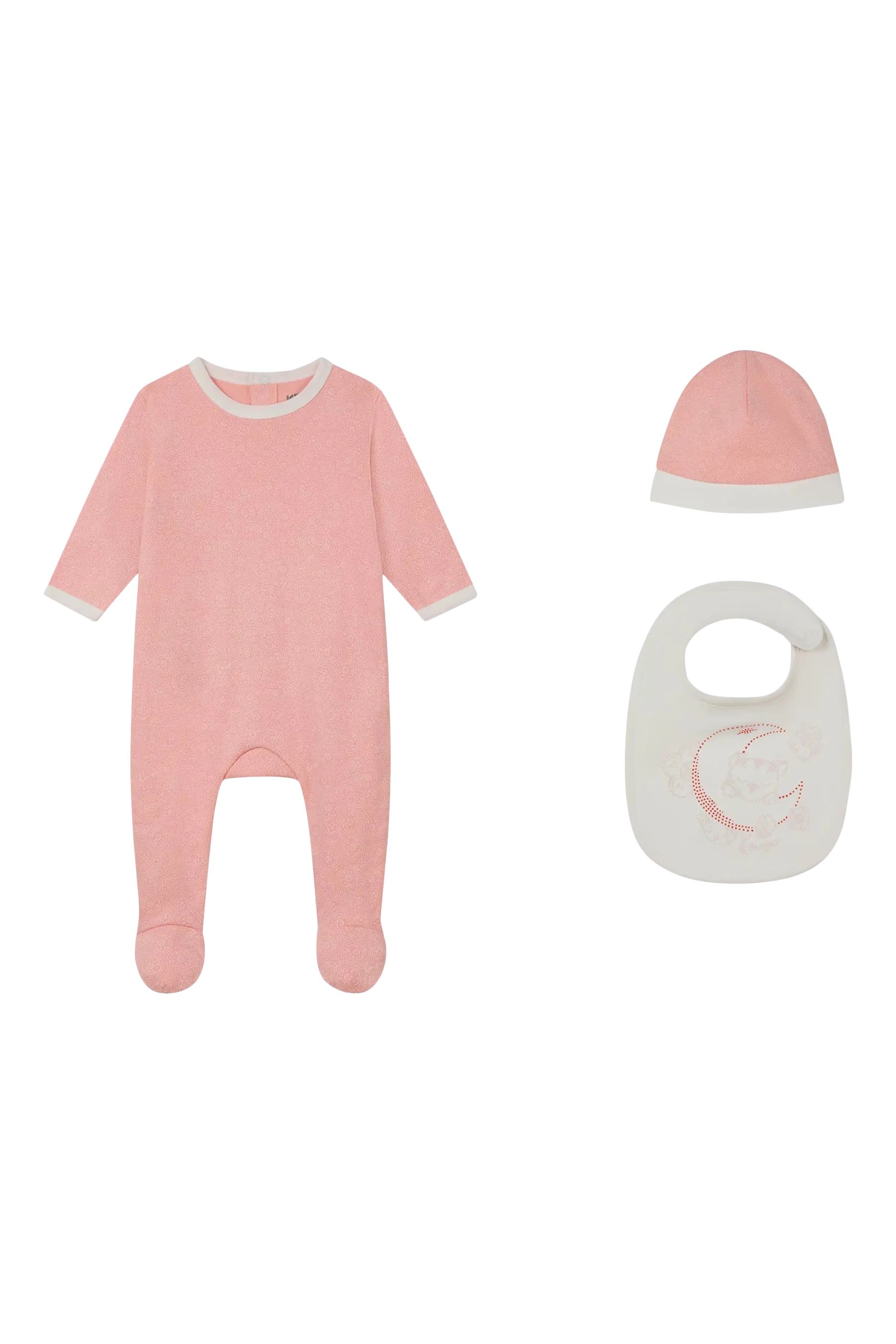 طقم بيجامة بشعار الماركة، مريلة وقبعة للأطفال