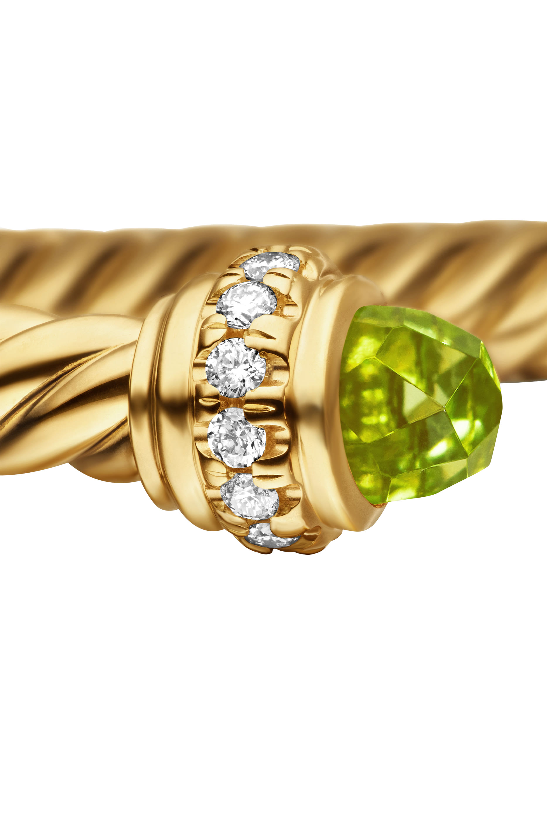 Classic Cablespira&reg; Bracelet, 18K Yellow Gold, Peridot & Diamonds