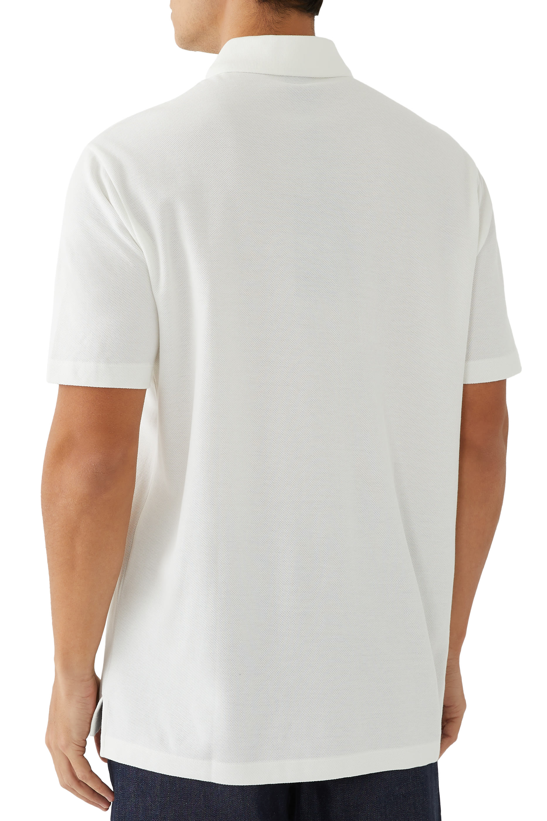 قميص بولو بنصف سحاب بشعار الماركة