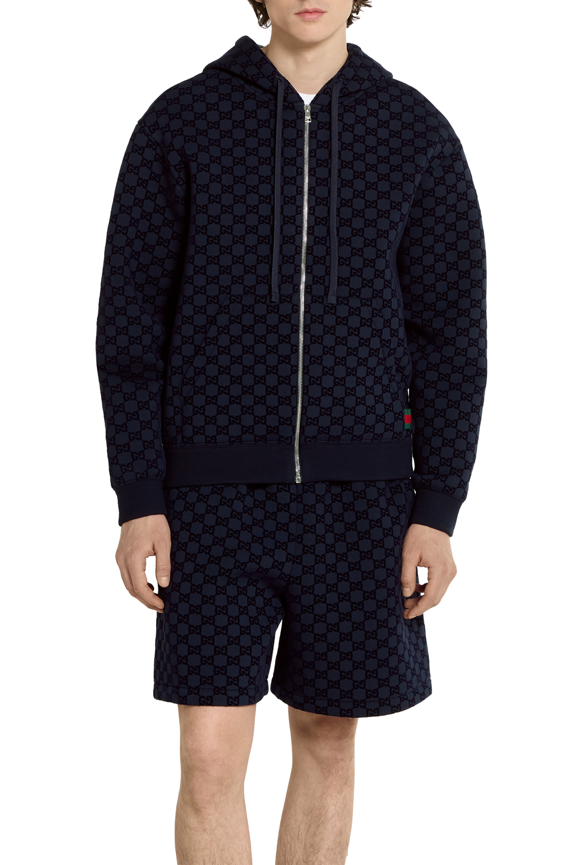 جاكيت بنقشة وسحاب جيرسيه فيسكوز مزدوج