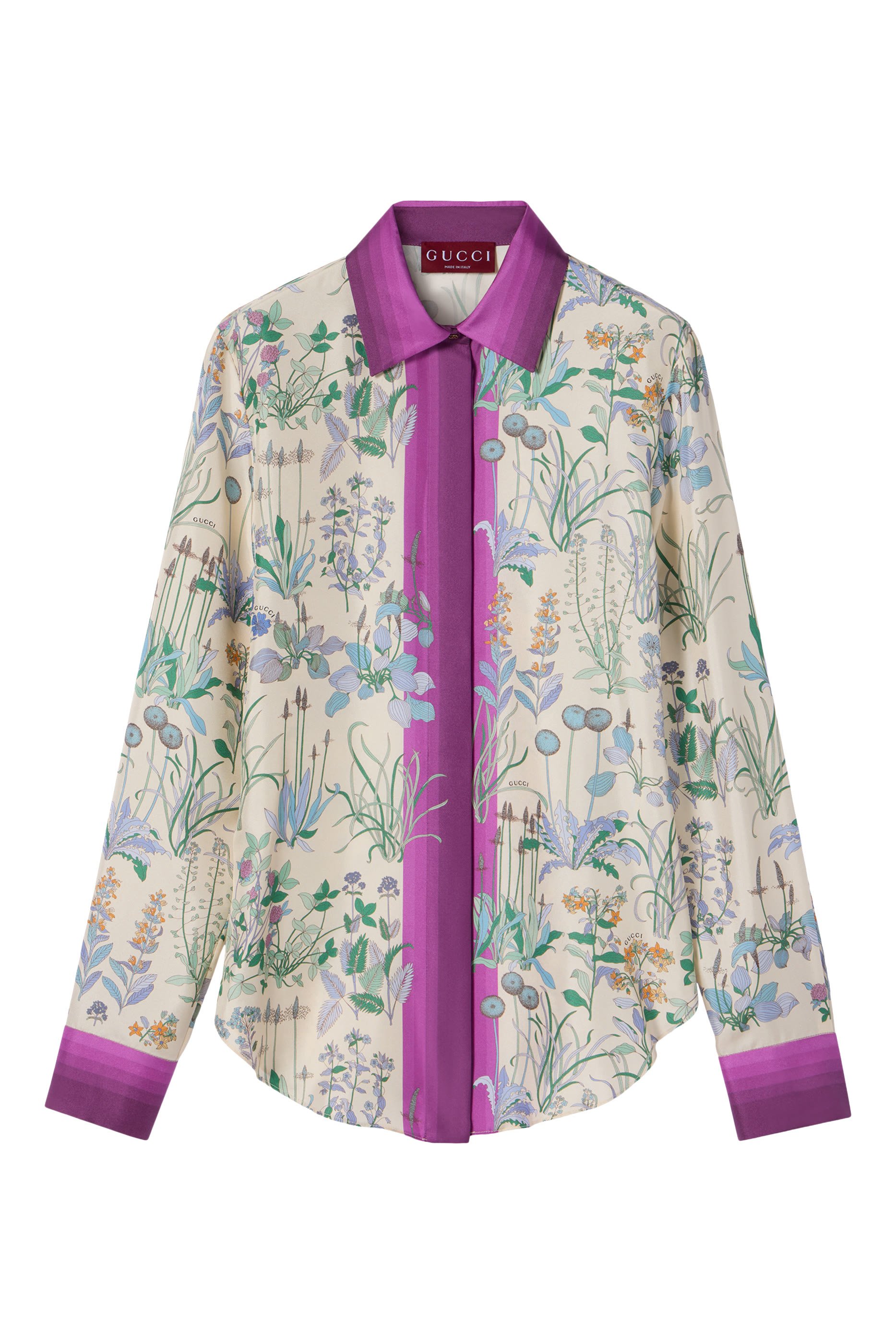 Floral Print Silk Twill Shirt