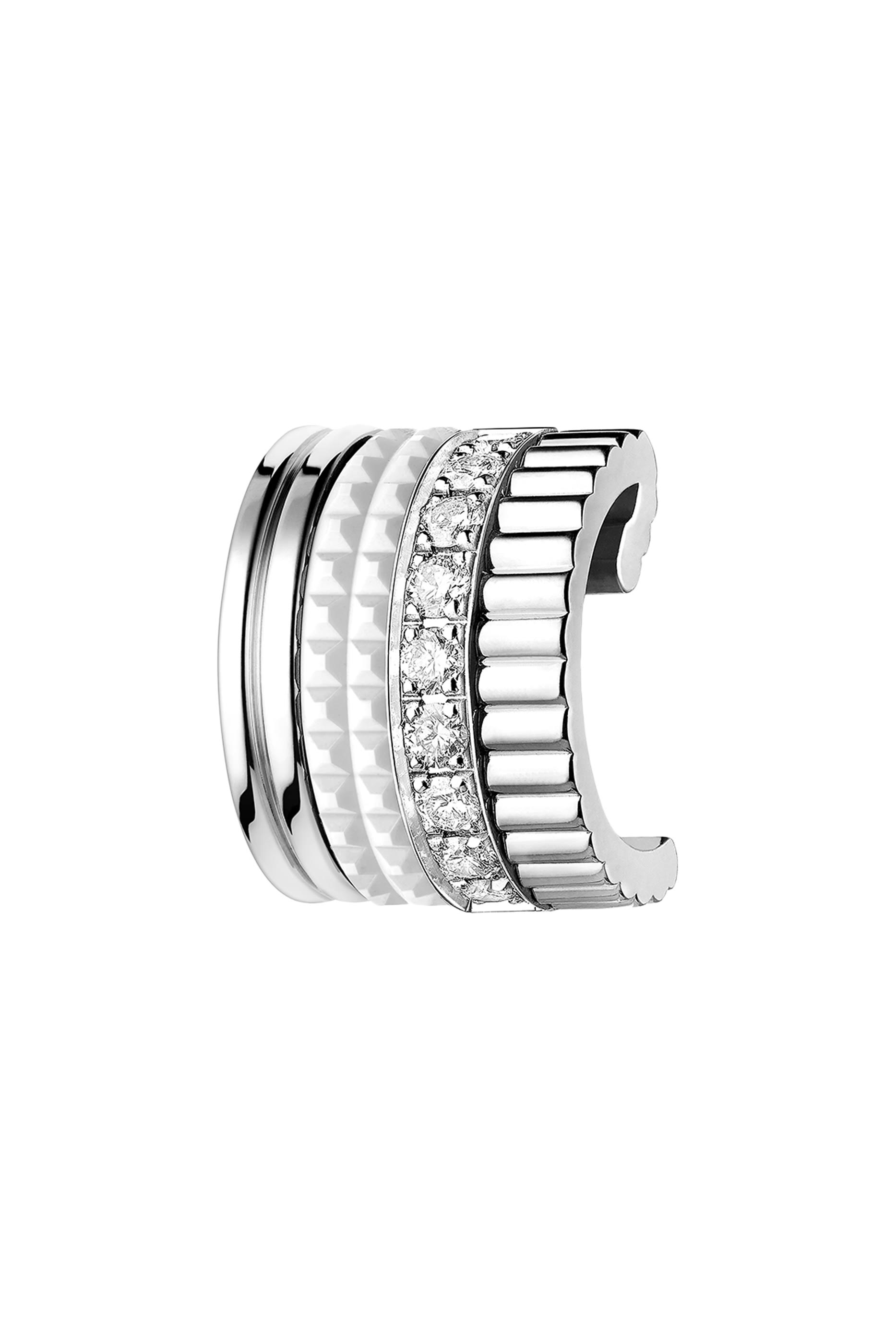 Quatre أبيض Edition Single Clip قرط, 18k ذهب أبيض & Diamonds