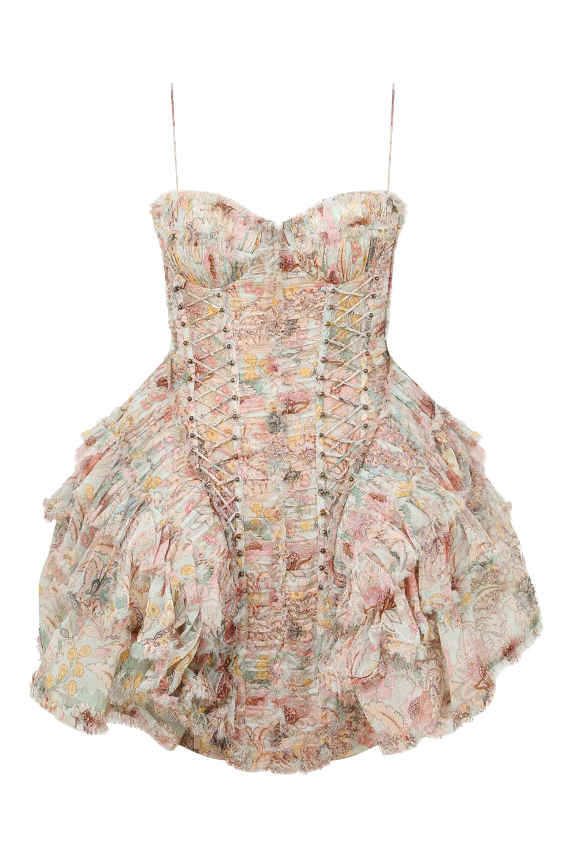 فستان ربيلين قصير بكشكش