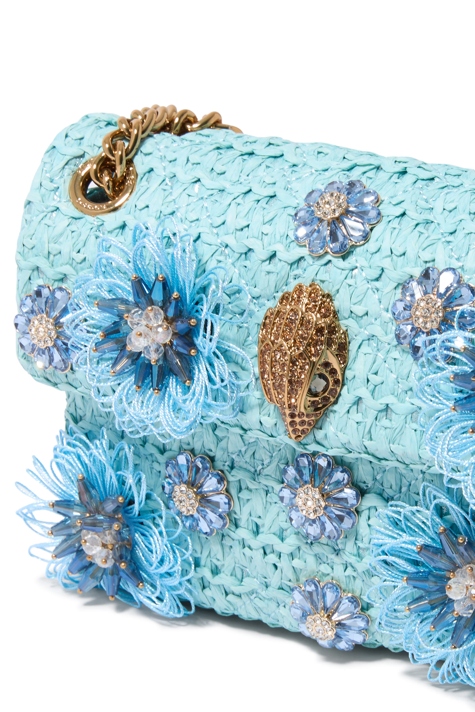 حقيبة كروس بودي كينسينغتون صغيرة بتأثير رافيا