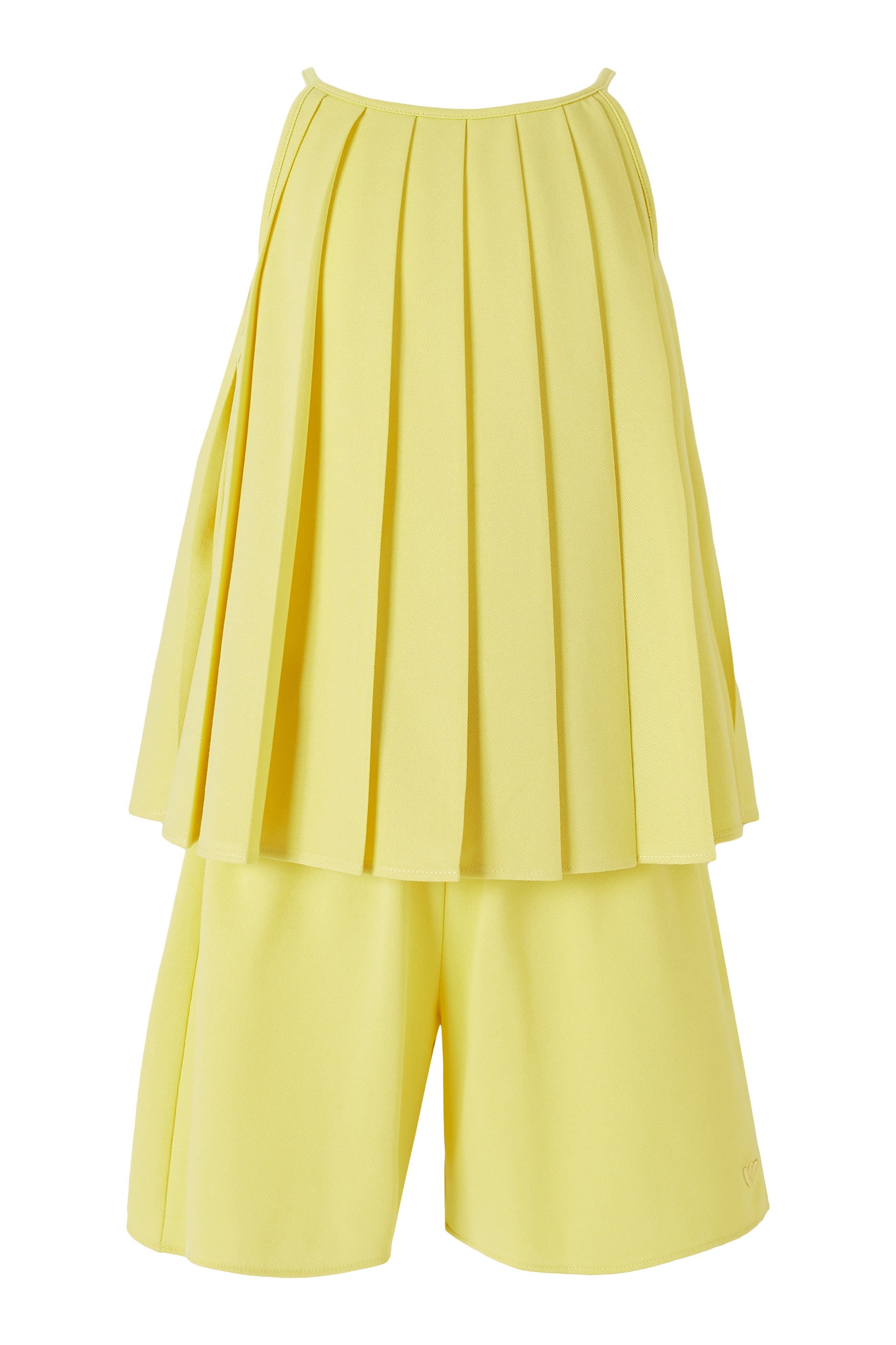 طقم بلوزة وشورت بطيات للأطفال