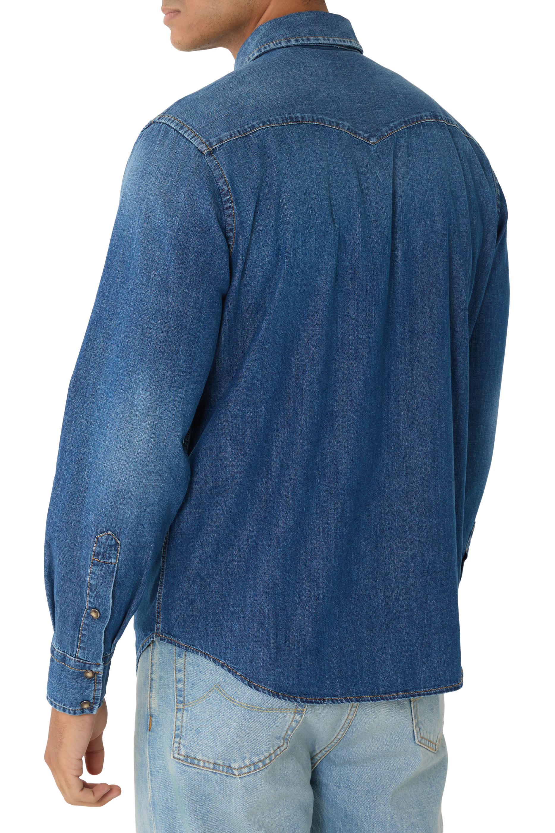 قميص بصف أزرار دنيم 