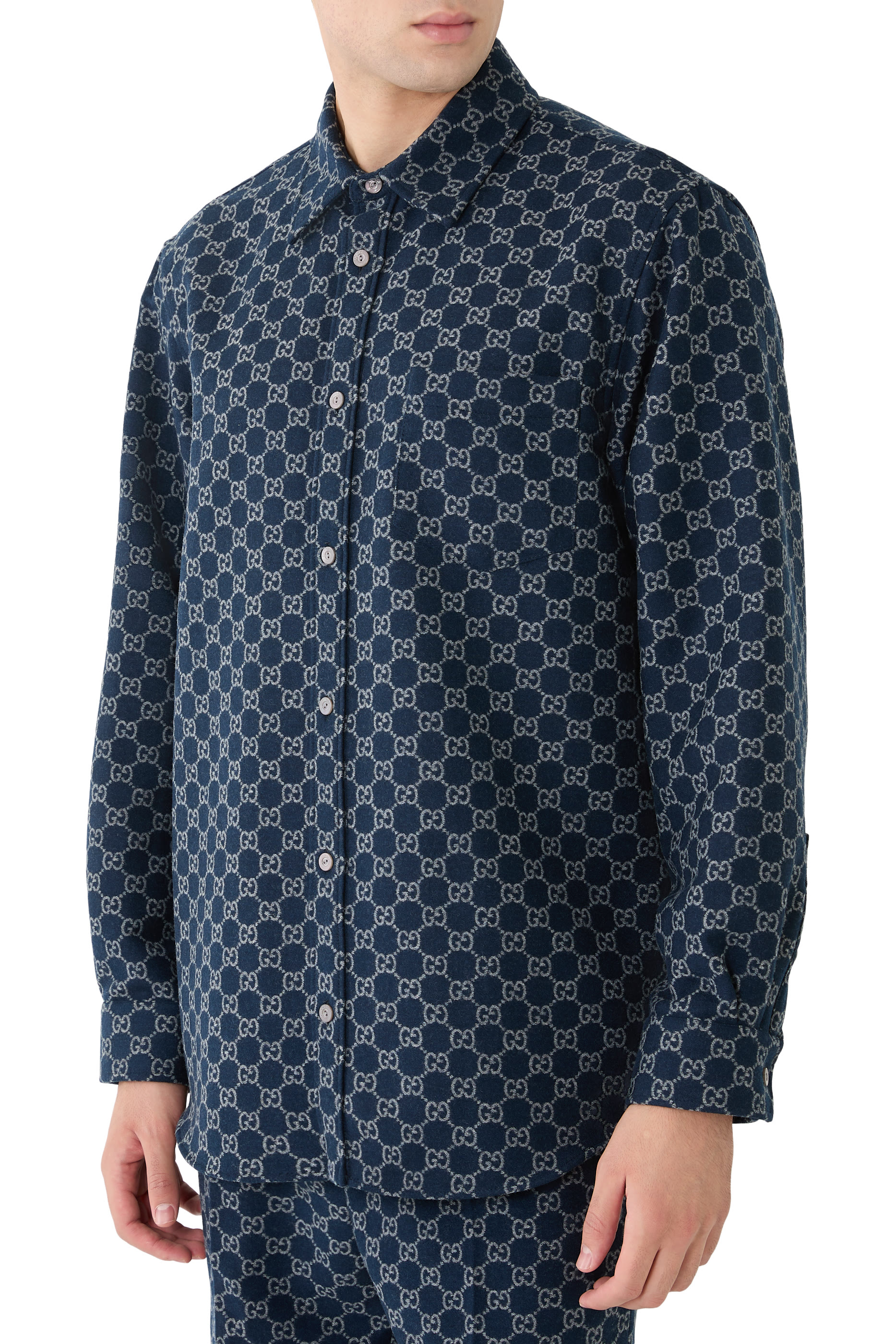 قميص فلانيل ناعم بنقشة حرفي الماركة 